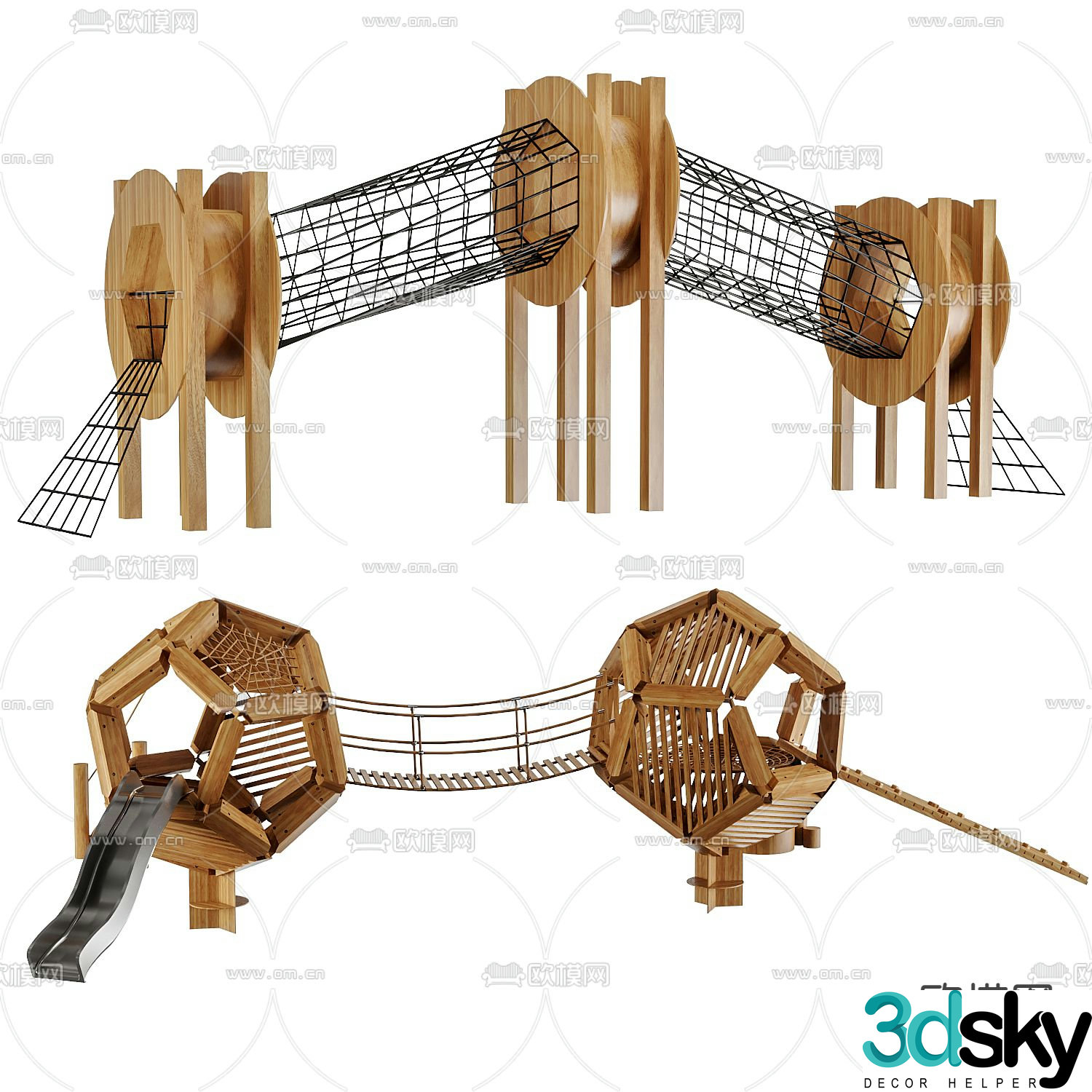 Modern outdoor play equipment 3d model
