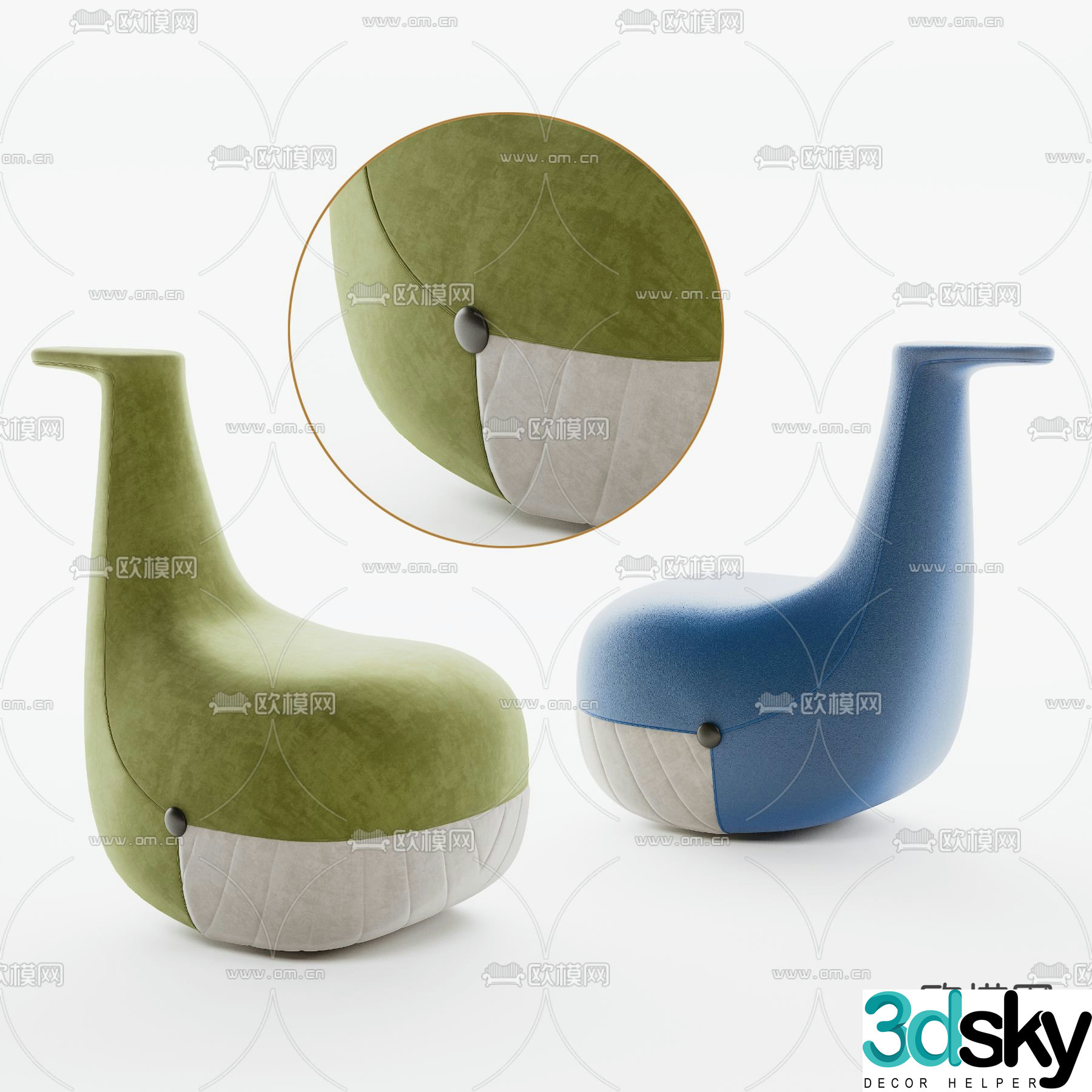Modern dolphin children’s chair 3d model