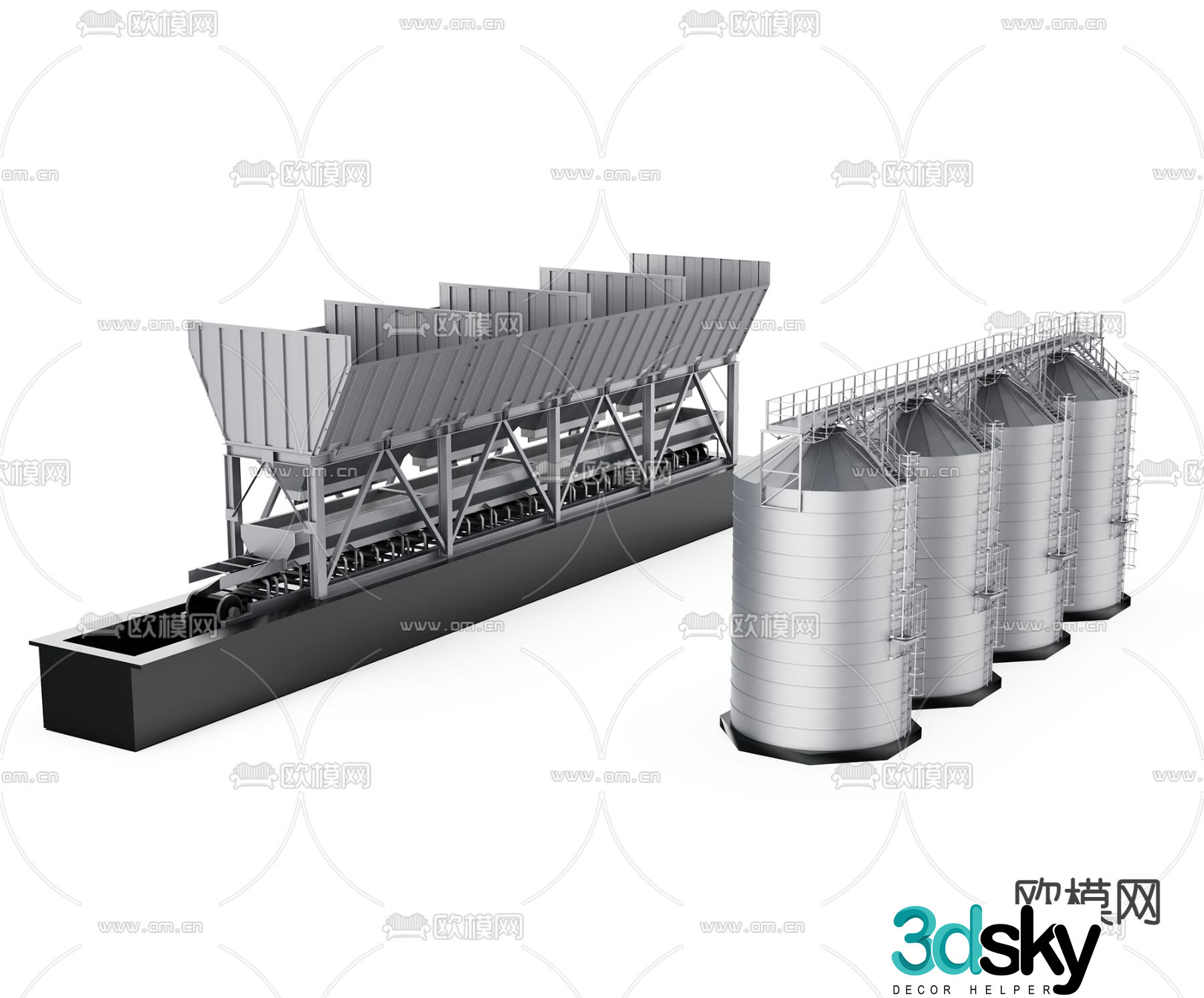 Modern agricultural water storage tank 3d model
