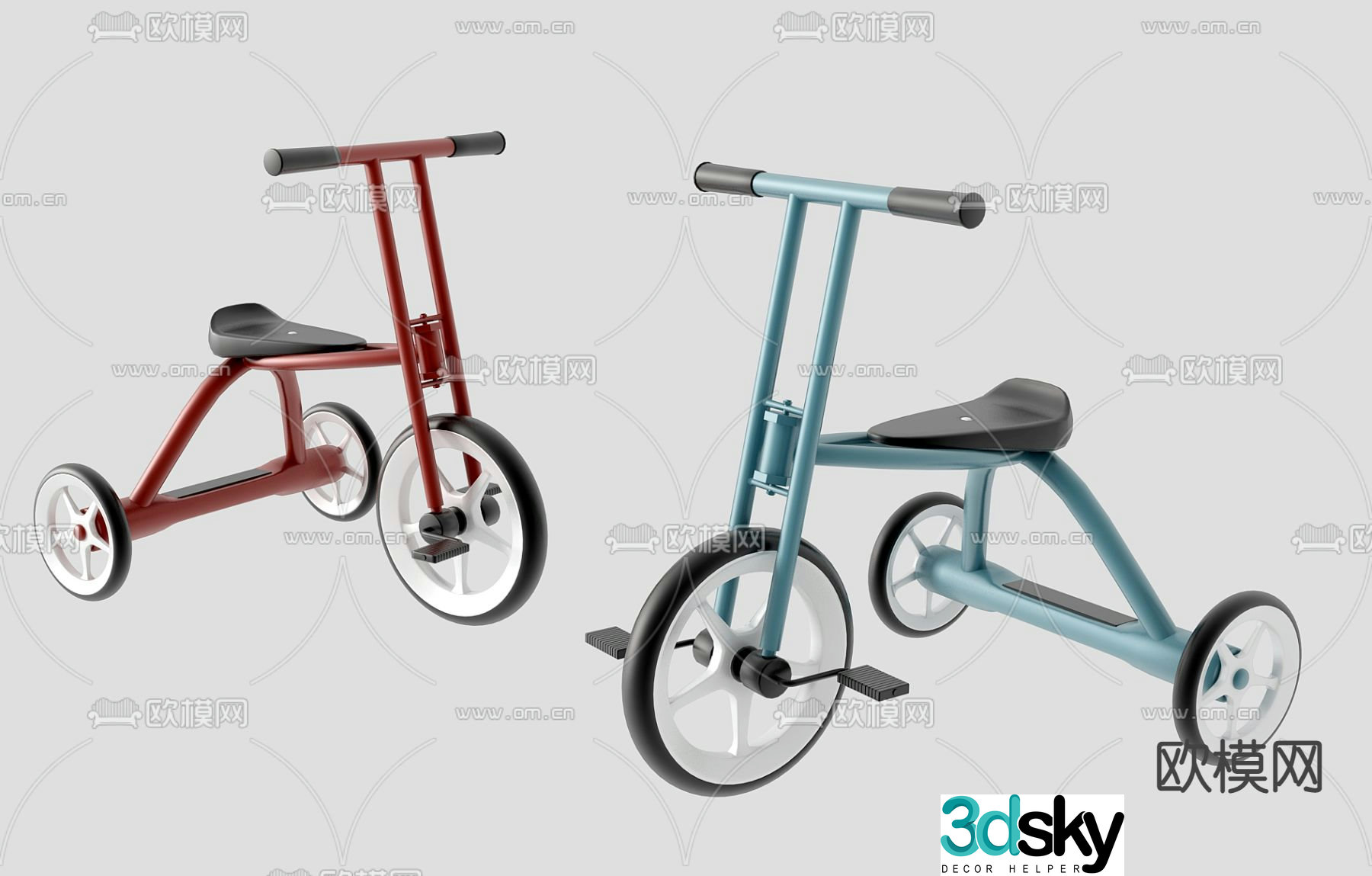 Modern children’s scooter 3d model