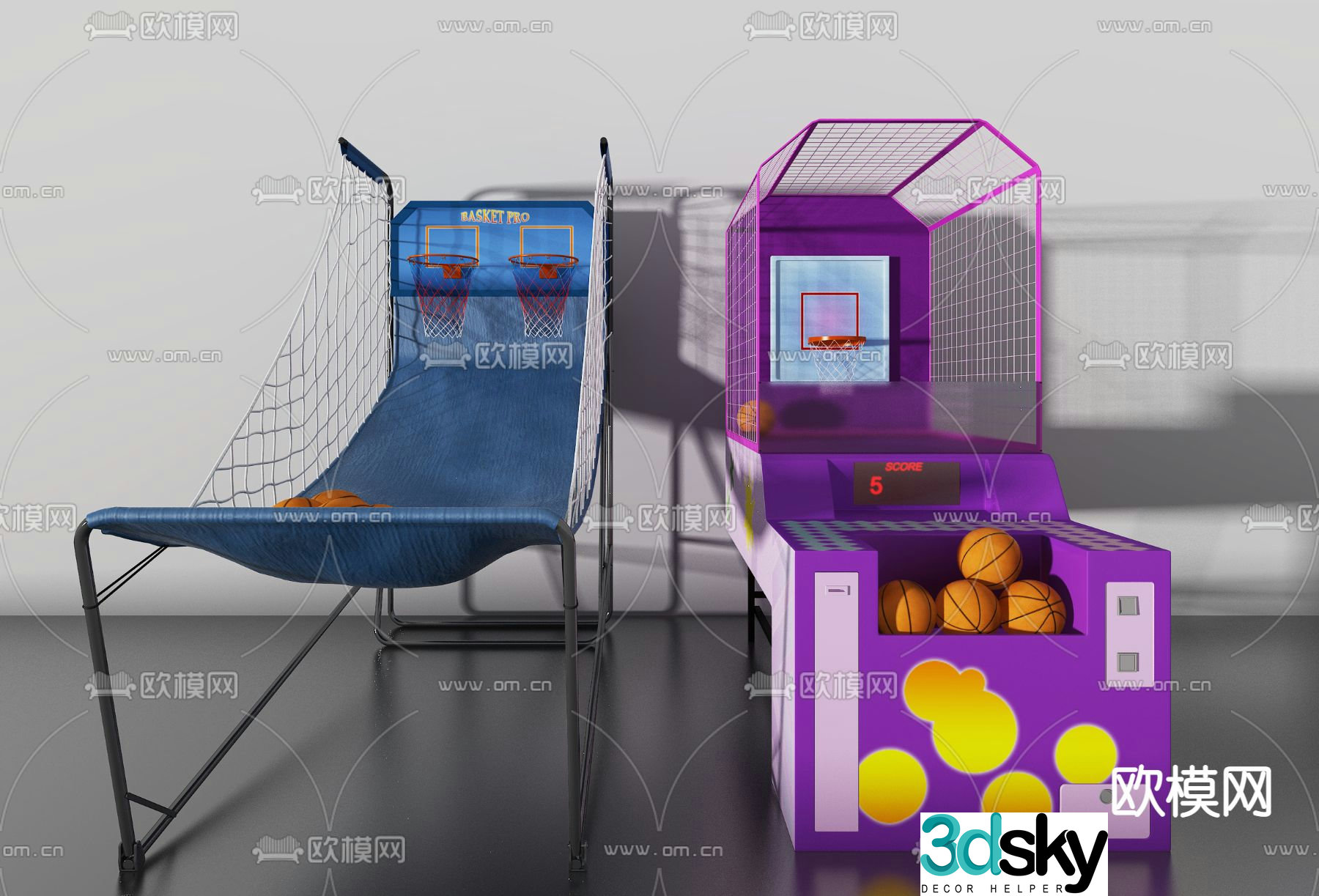 Modern arcade shooting game machine 3d model