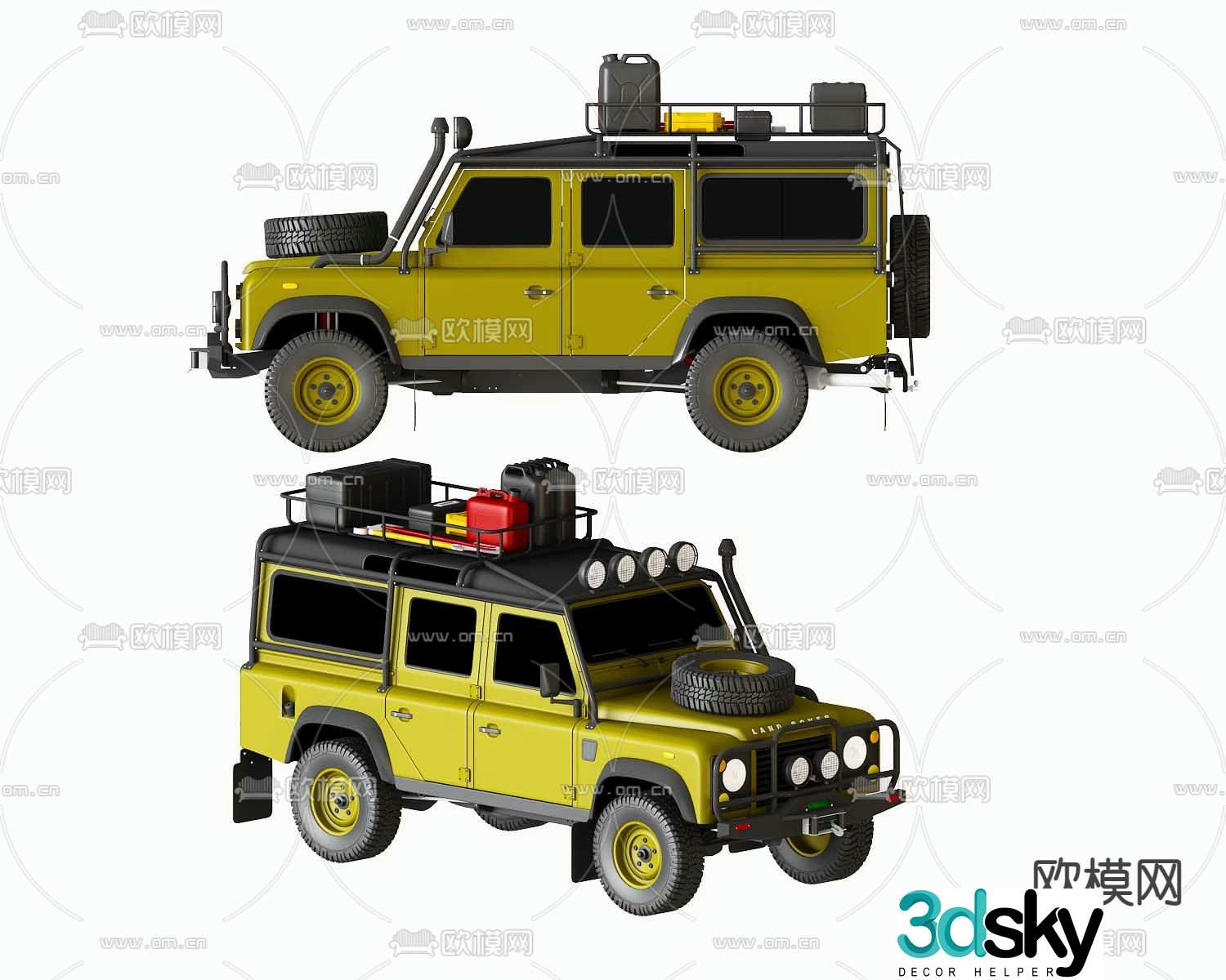 Modern Land Rover off-road vehicle toy 3d model