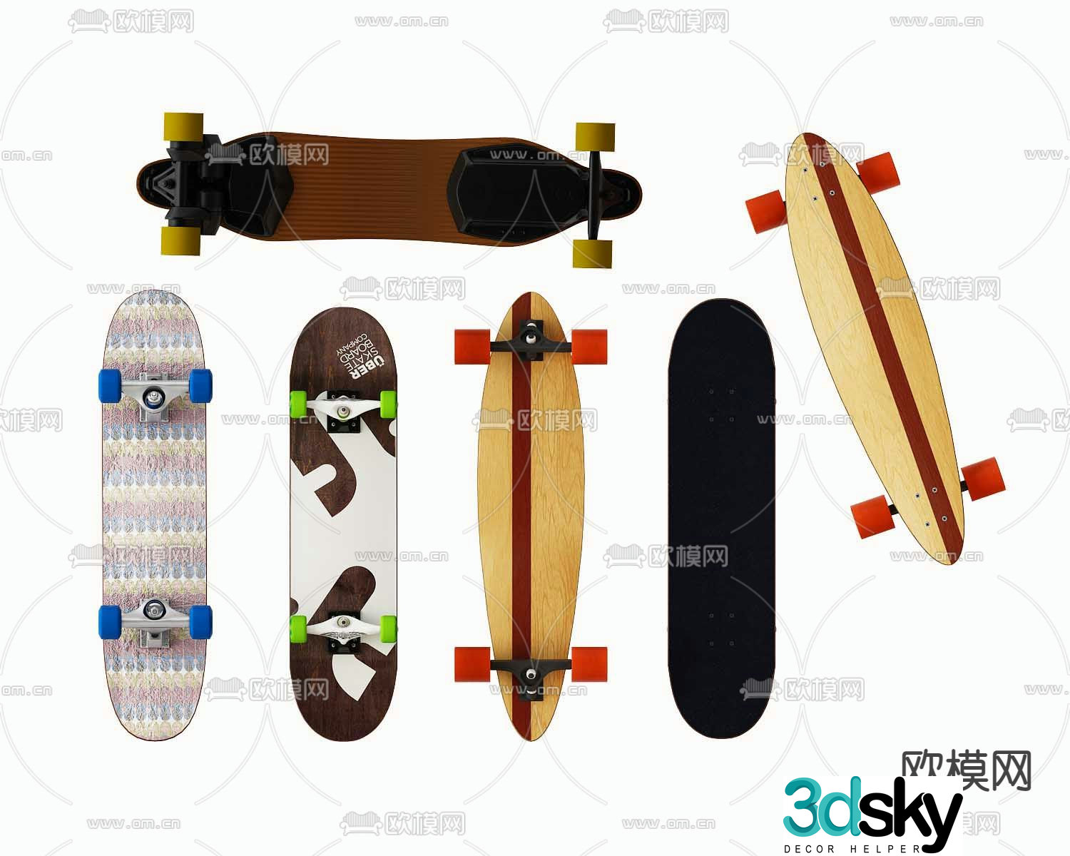 Modern scooter combination 3d model