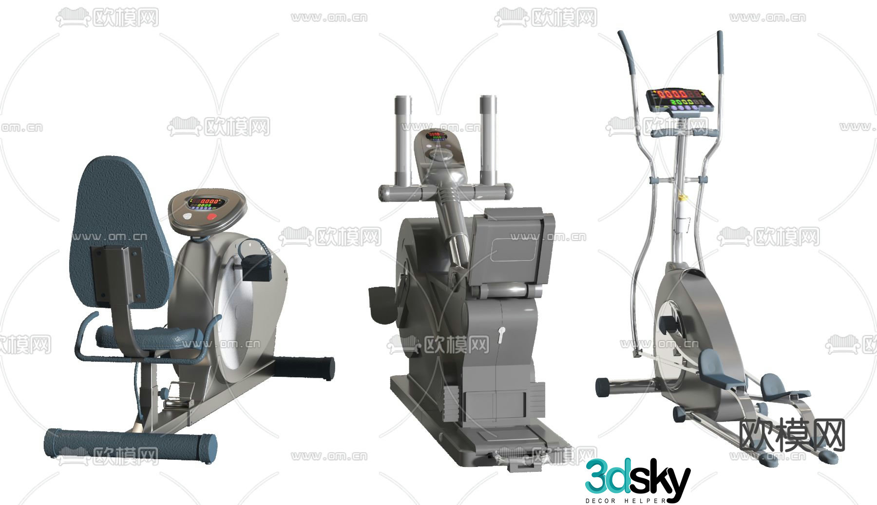 Modern fitness equipment 3d model
