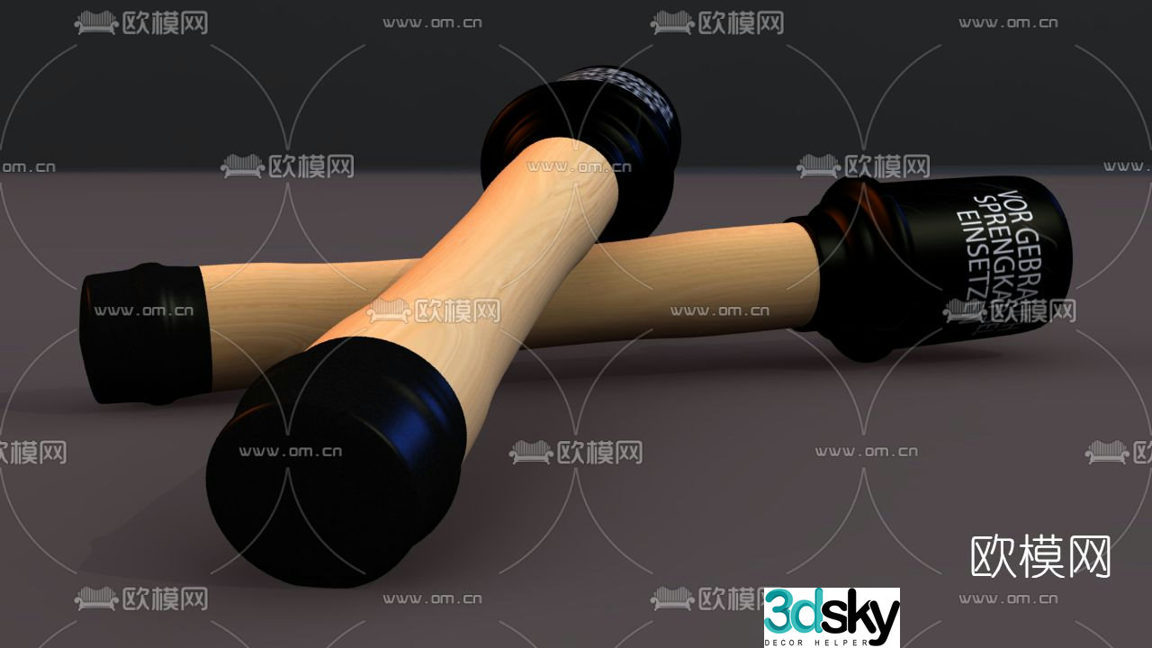 Modern retro grenade free 3d model