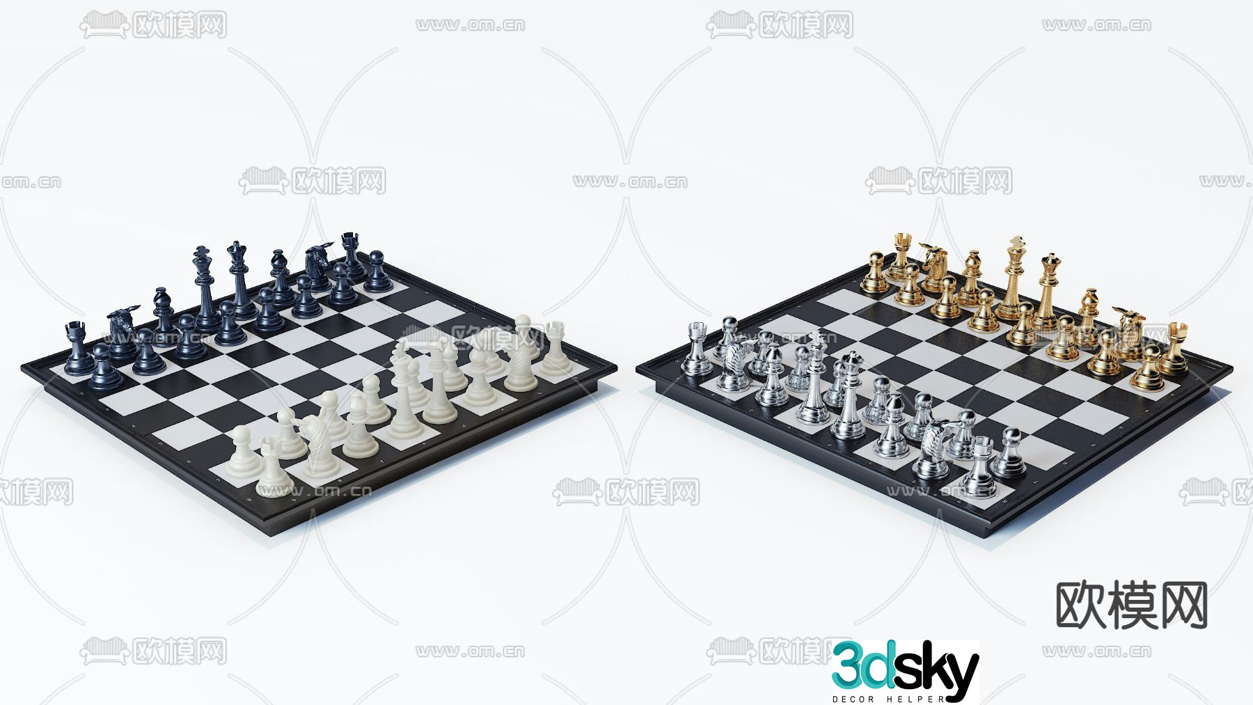 Modern chess 3d model