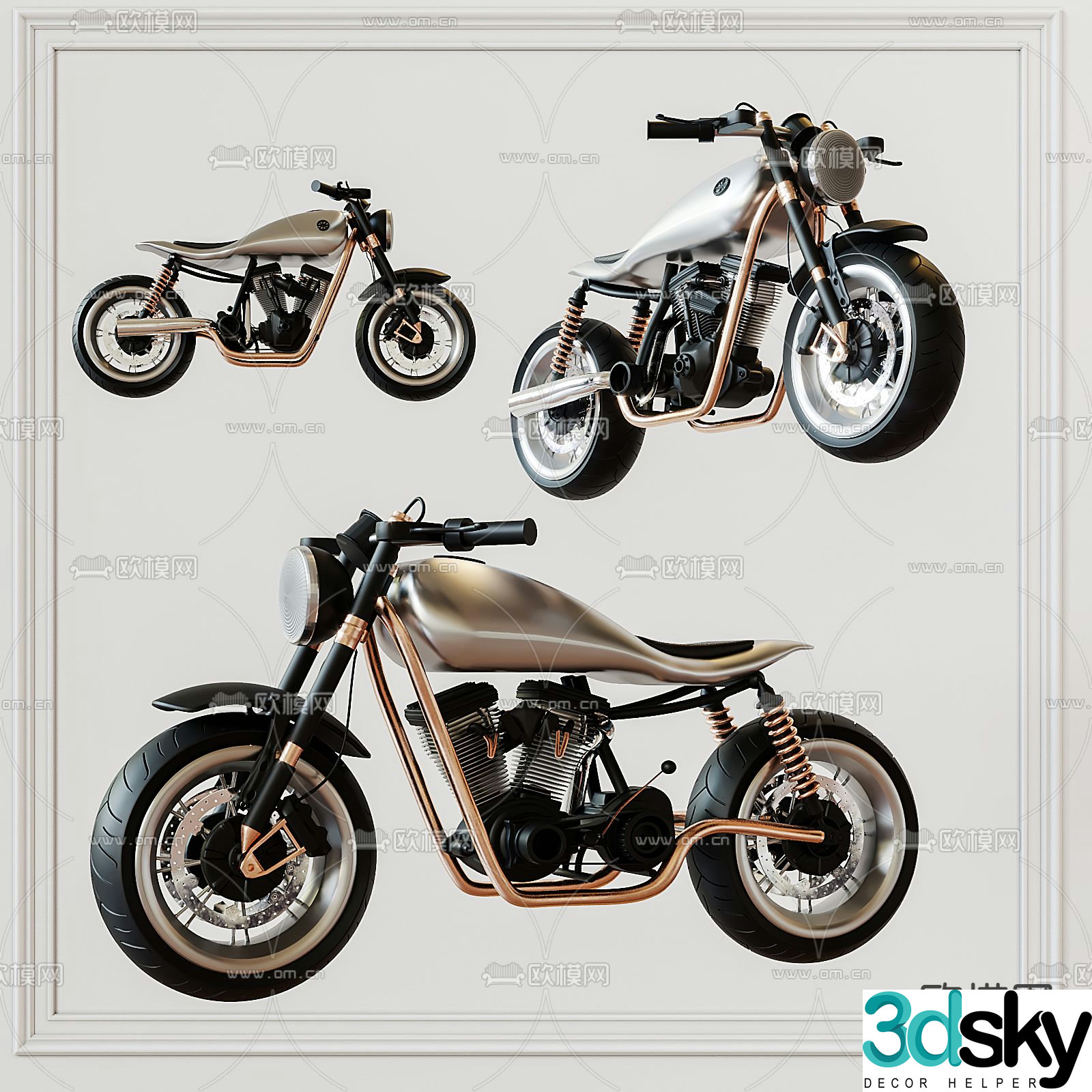 Modern Harley motorcycle 3d model