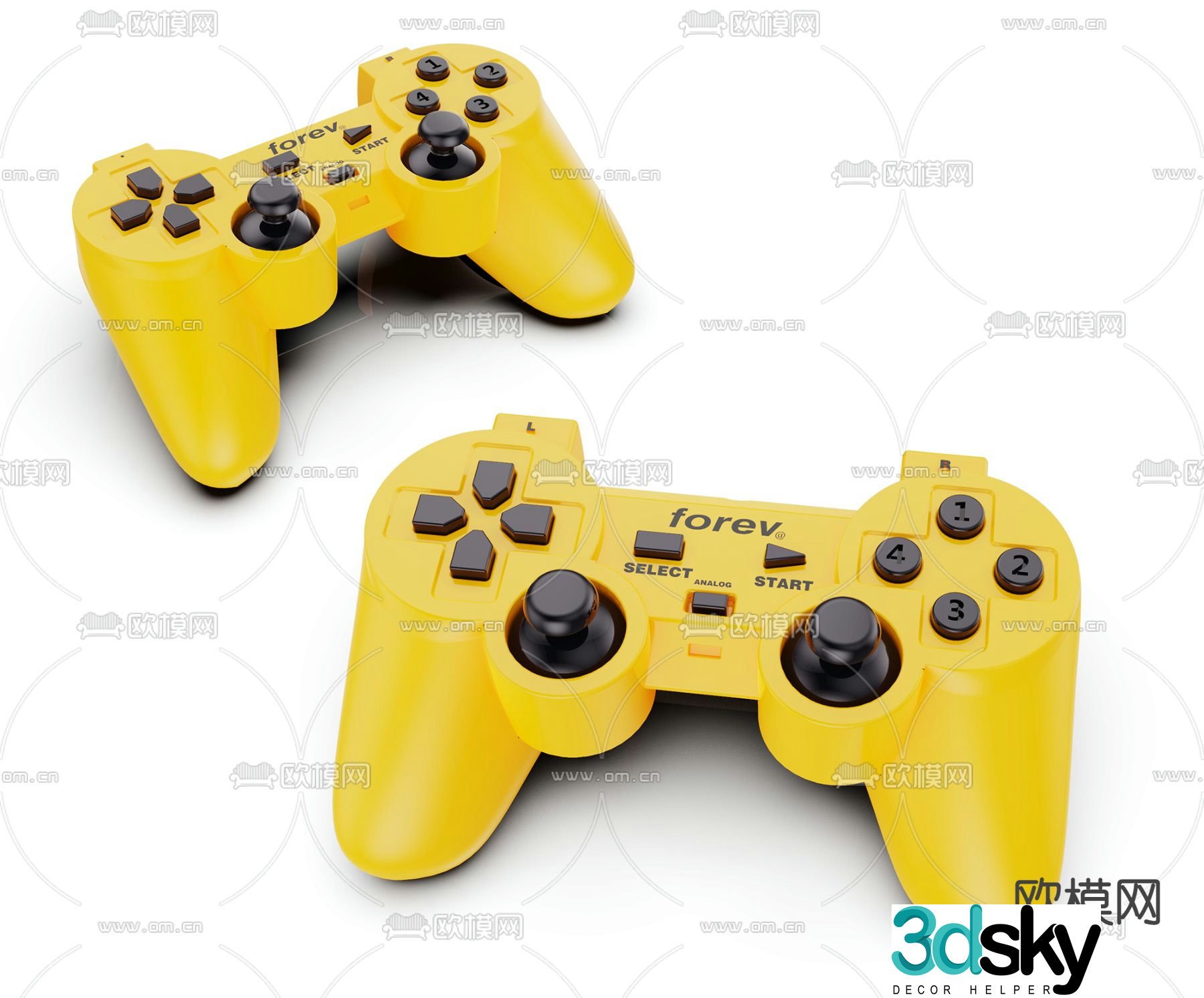 Modern gamepad 3d model
