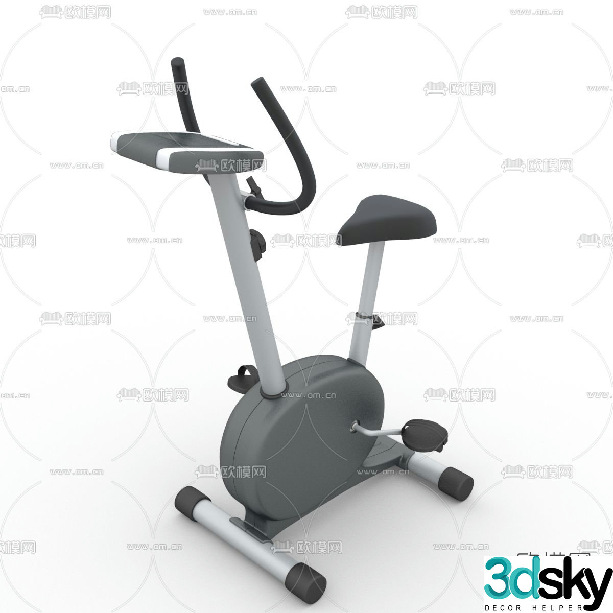 Modern exercise bike free 3d model
