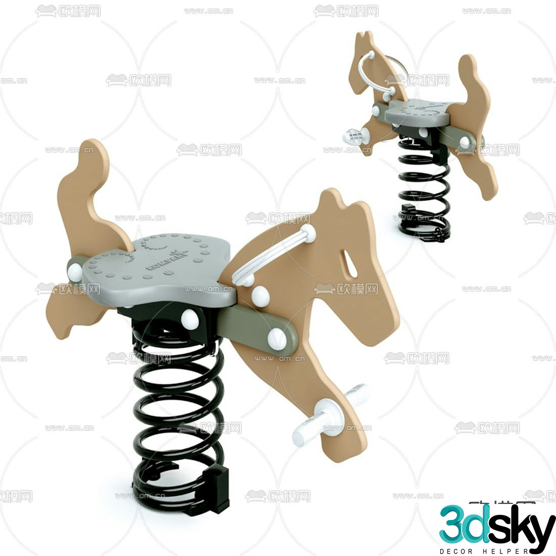Modern children’s rocking horse toy 3d model