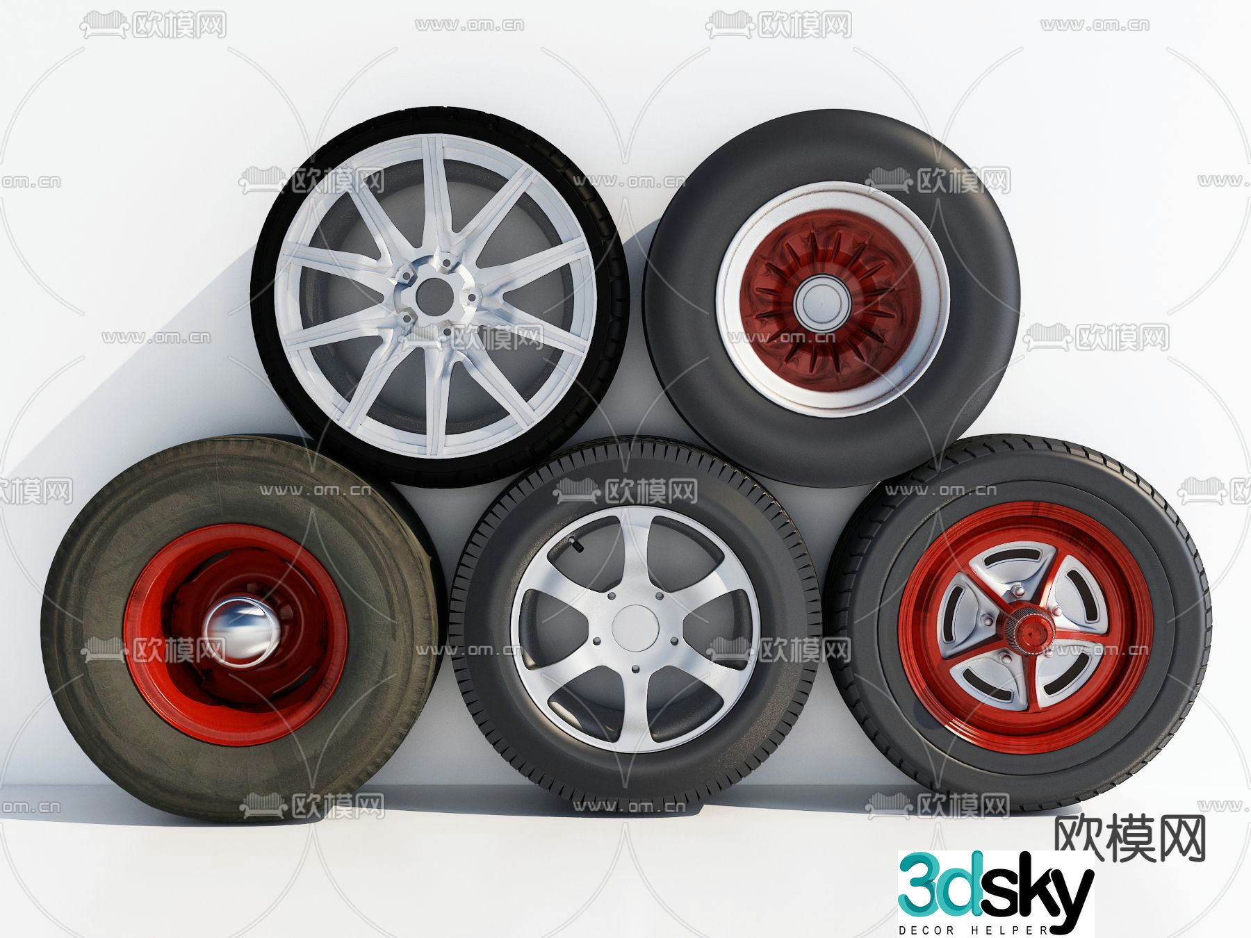 modern car tire 3d model