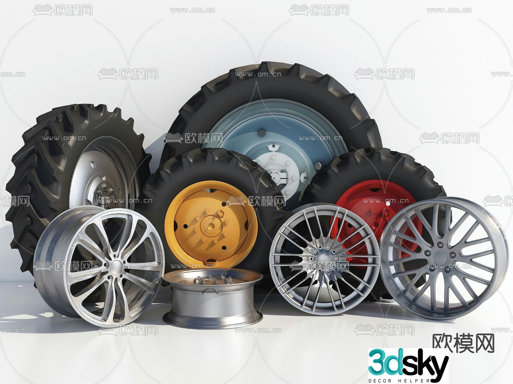 modern car tire 3d model