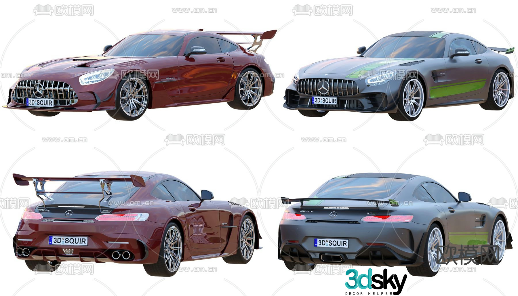 modern mercedes car sports car 3d model