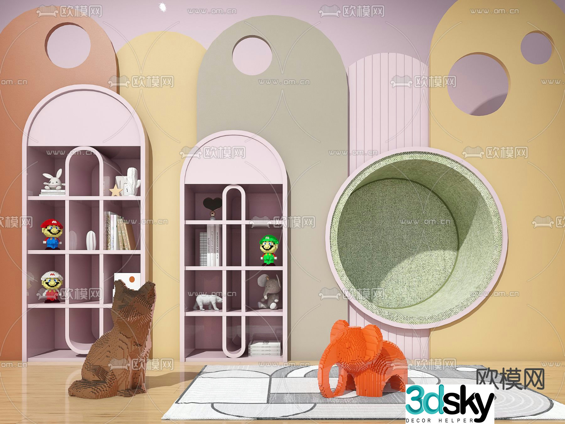 Modern children’s cabinet 3d model