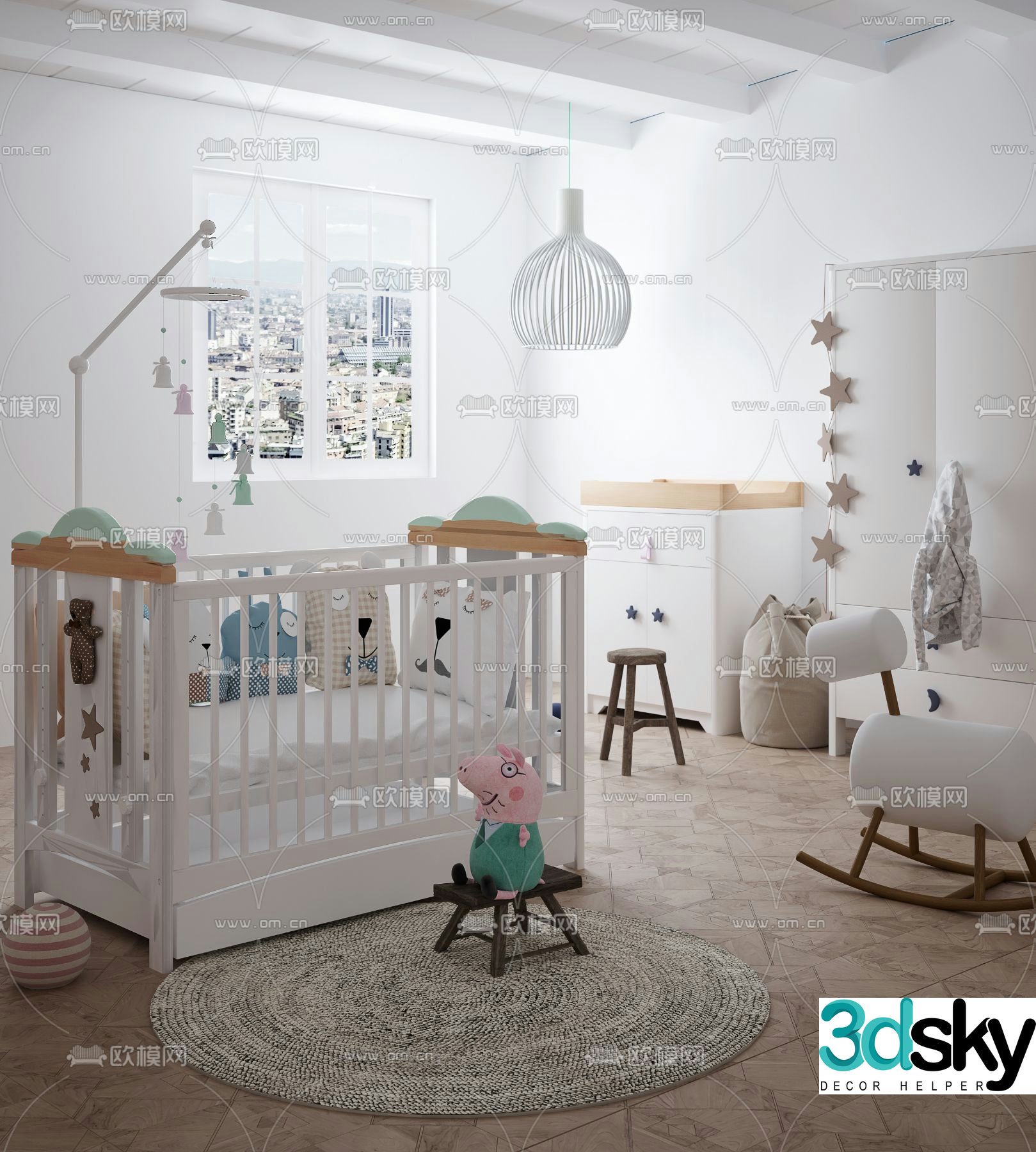 Modern crib 3d model