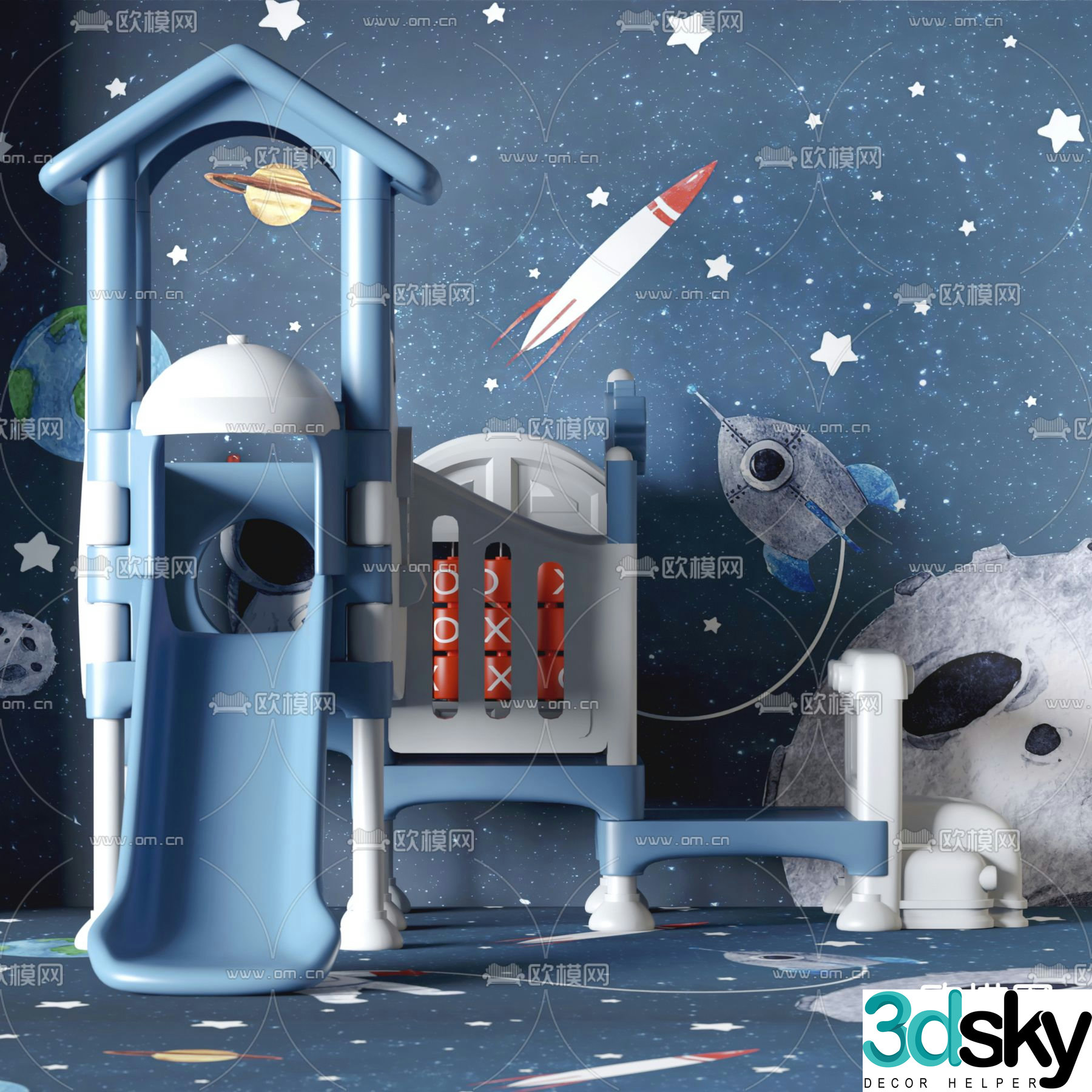 Reflex children's play slide 3d model