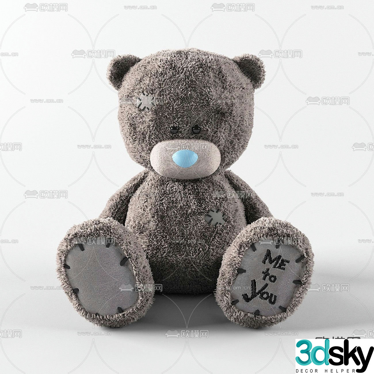 Modern bear plush toy 3d model