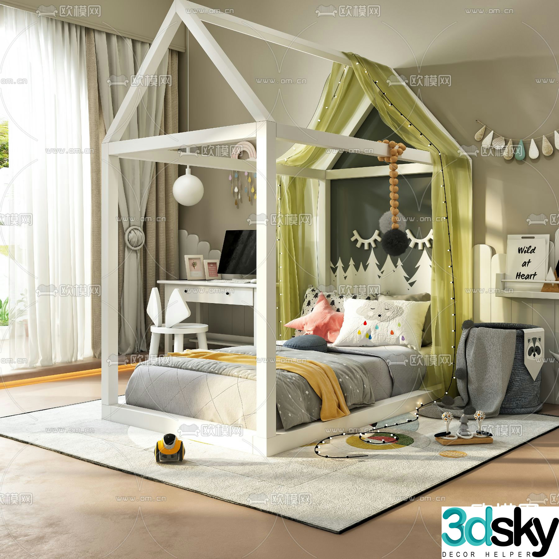 Modern children’s bed 3d model