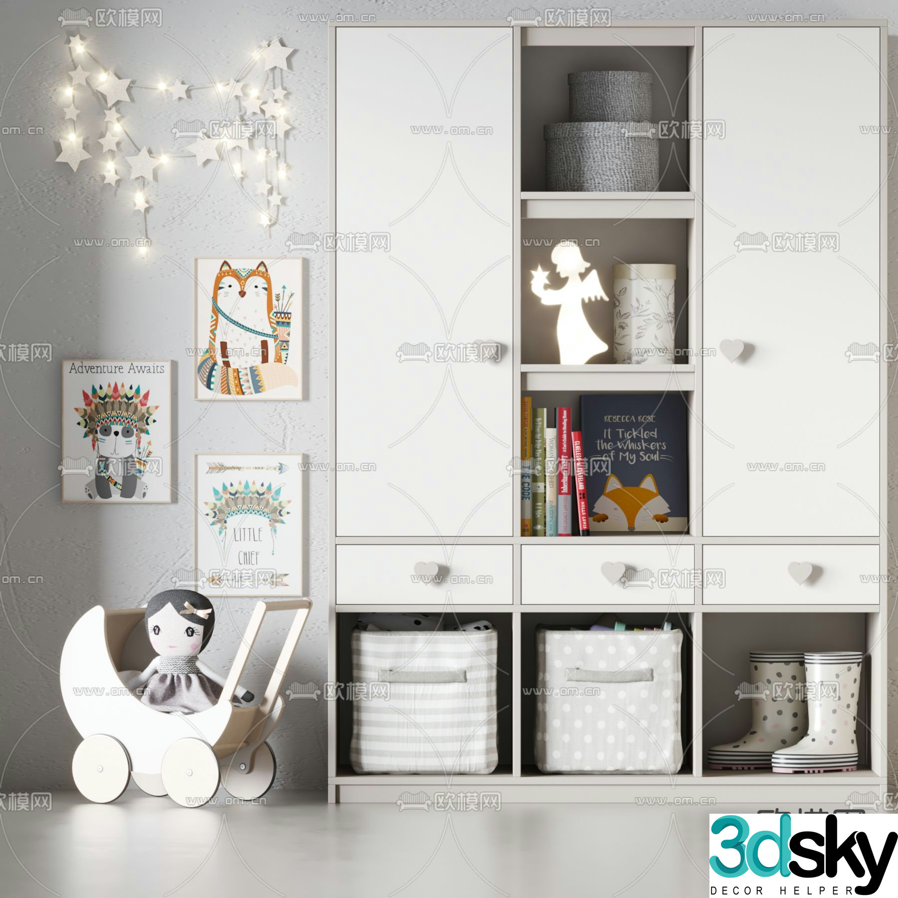 Modern children’s toy cabinet 3d model