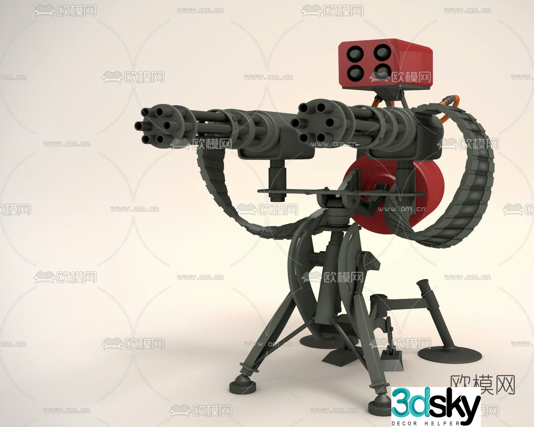 Modern automatic turret free 3d model
