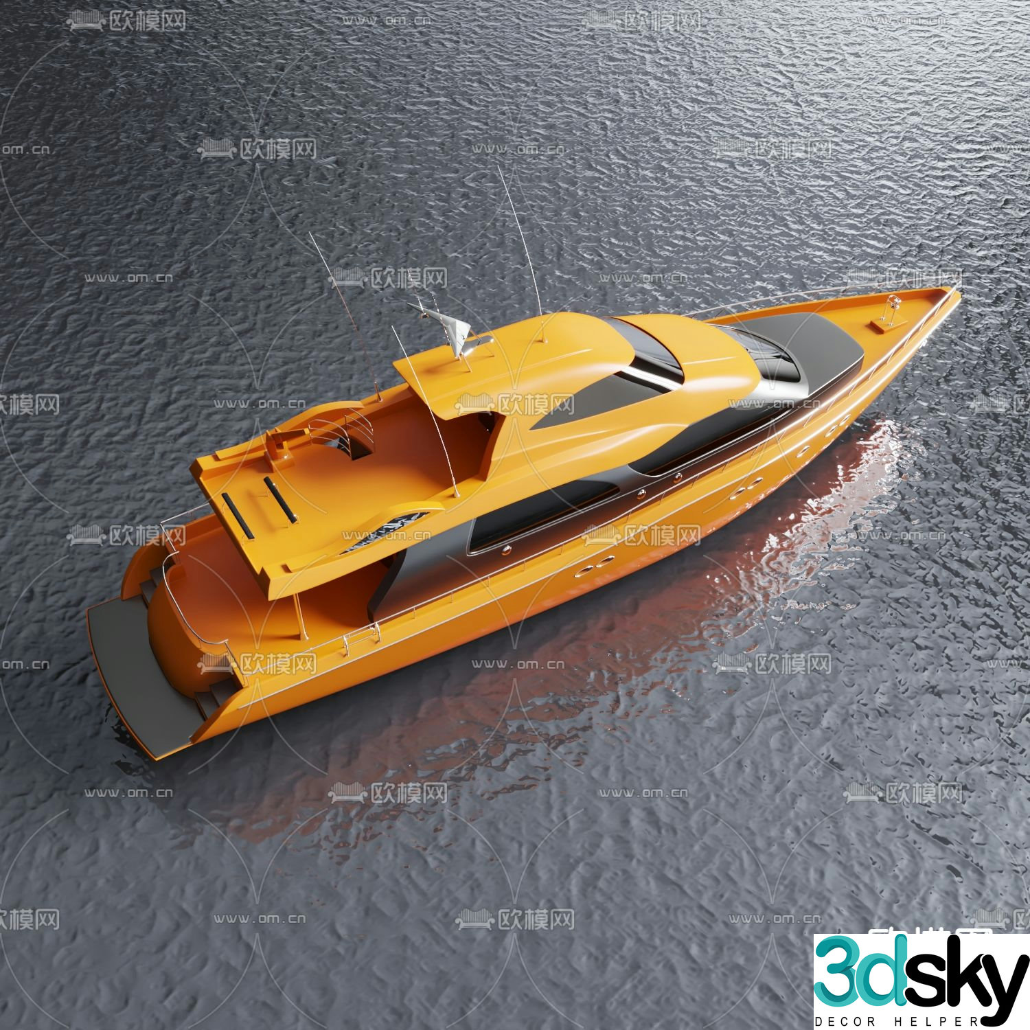 Modern toy yacht 3d model
