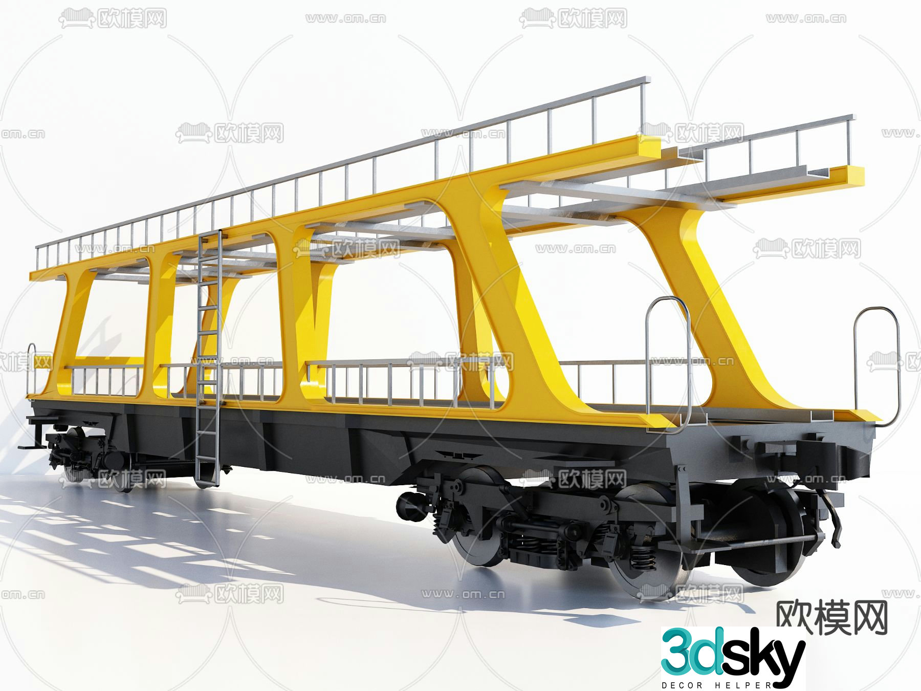 modern trailer 3d model