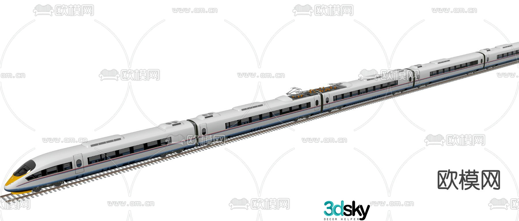 Modern EMU high-speed rail 3D model