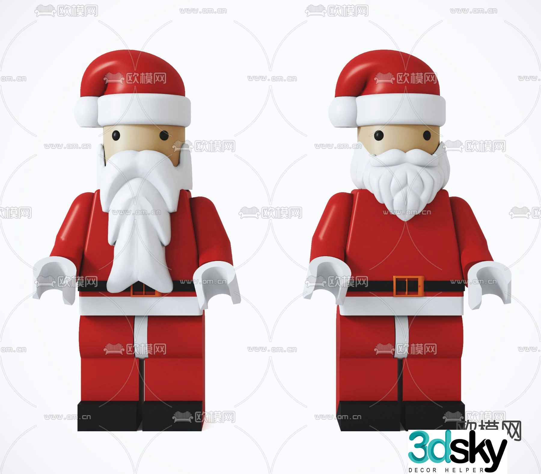 Modern Santa Claus toy 3d model