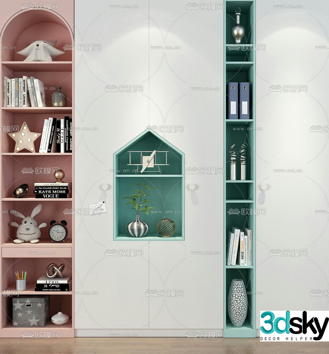 Nordic children’s decorative cabinet 3d model