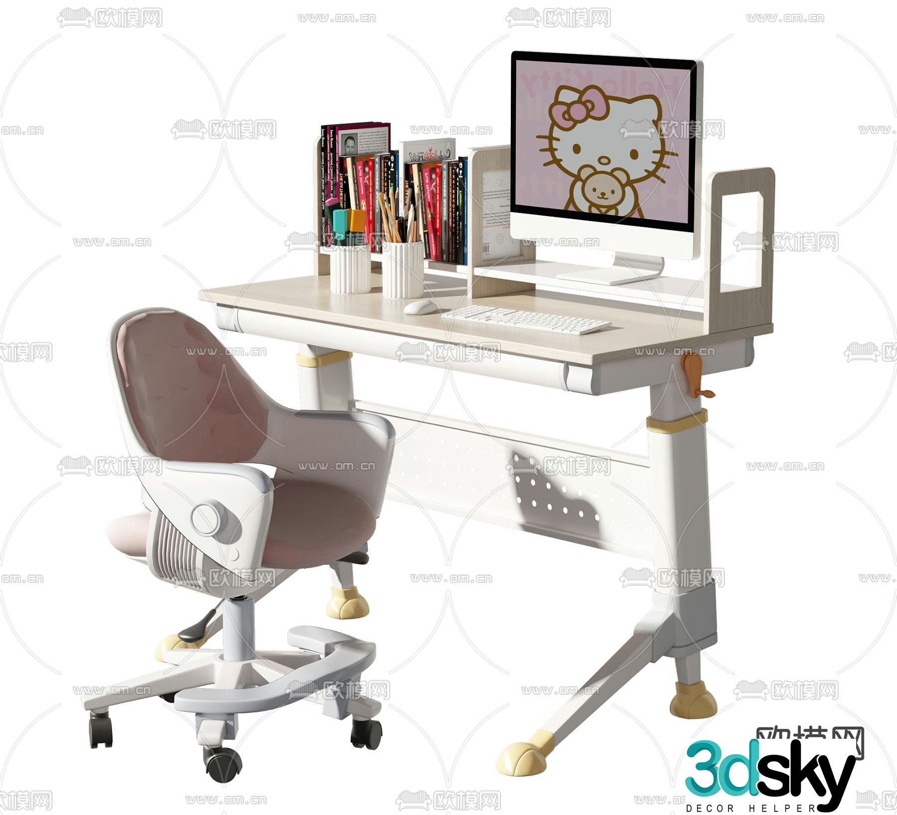 Modern children’s desk chair 3d model