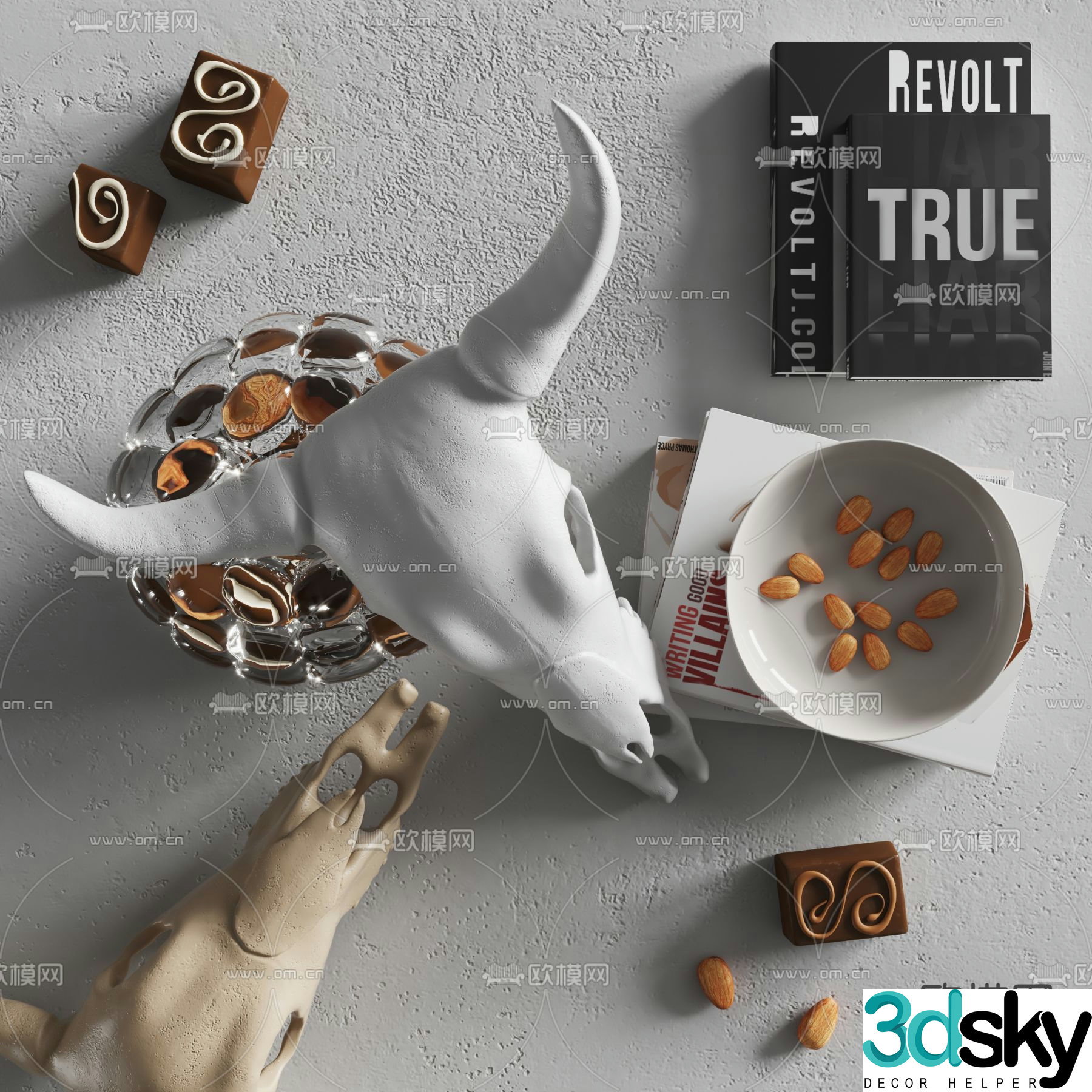 Fendi modern book jewelry ornaments 3d model