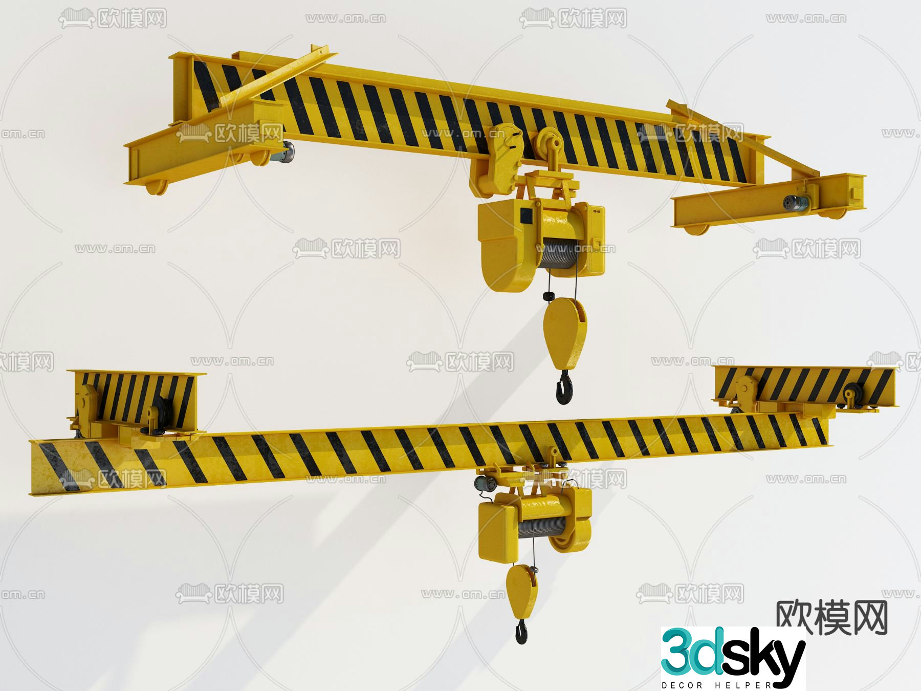 Modern crane industrial equipment 3d model