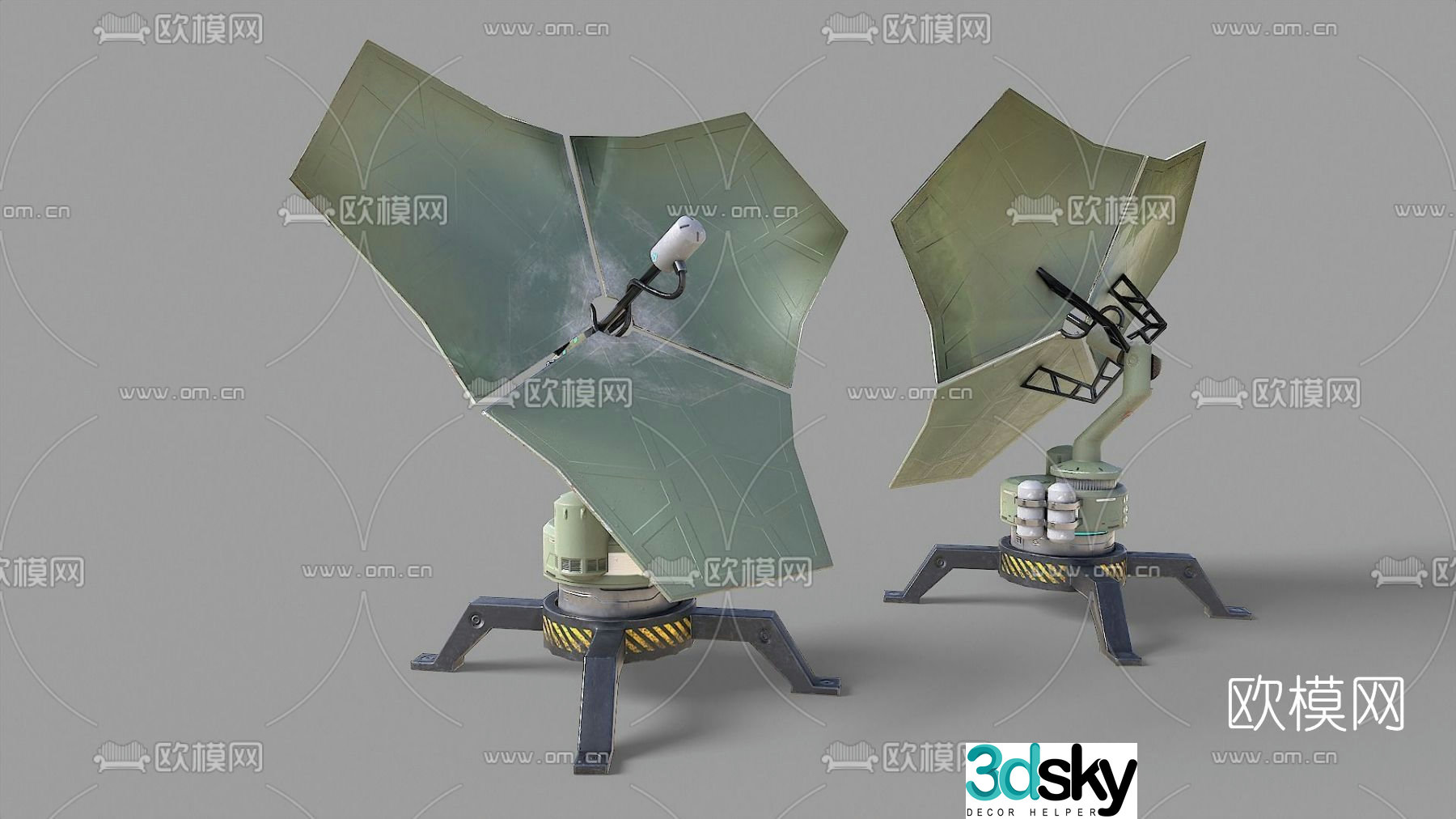 Modern radar free 3d model
