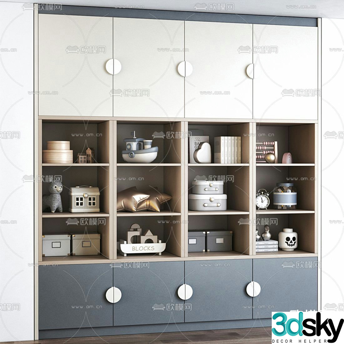 Modern children’s locker 3d model