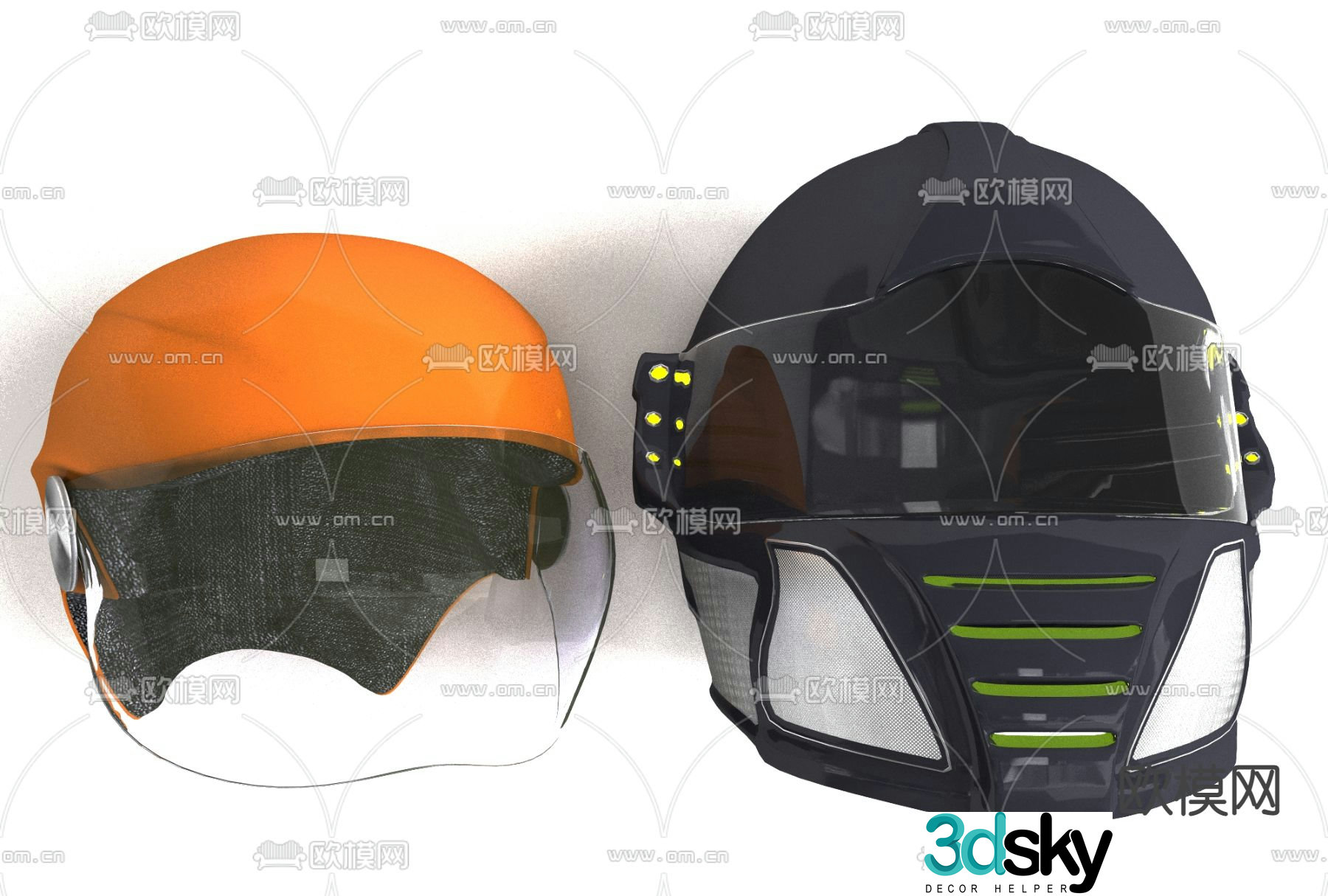 Modern motorcycle helmet free 3d model