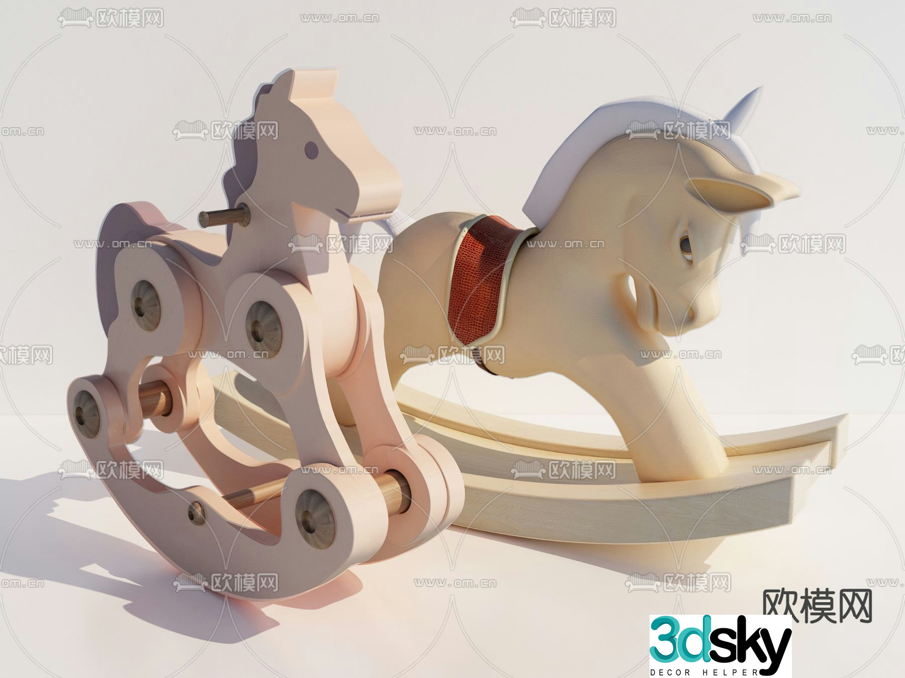 Modern children’s rocking horse toy 3d model