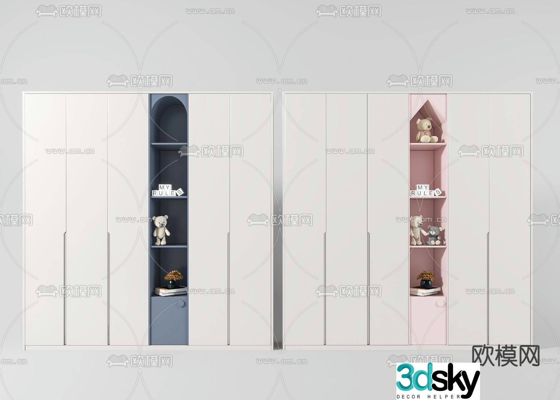 Modern children’s wardrobe 3d model