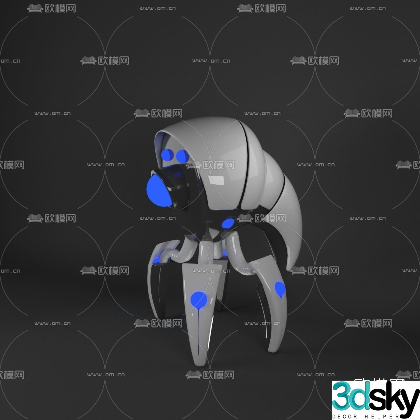 Modern intelligent robot free 3d model