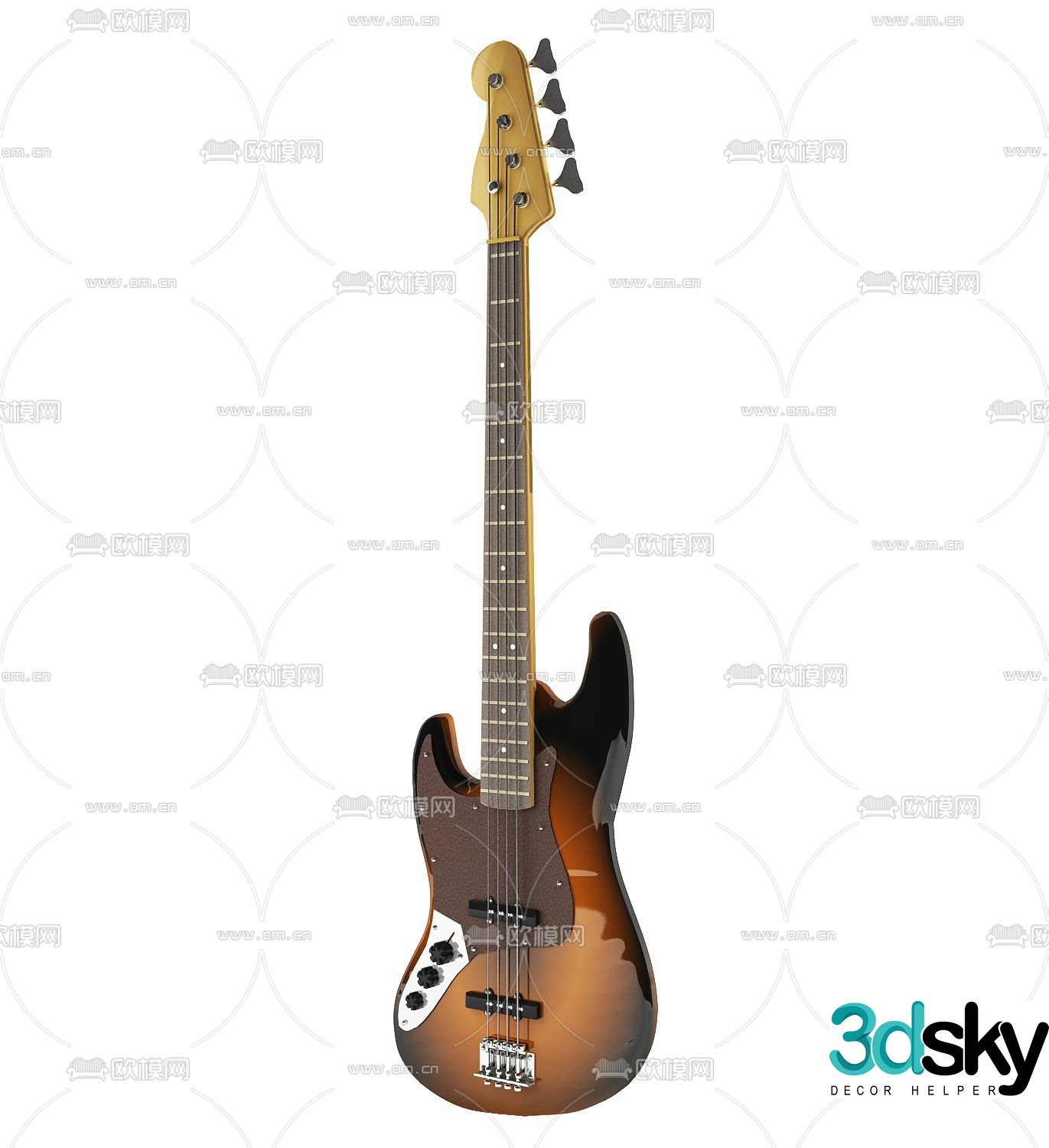 Modern electric guitar 3d model