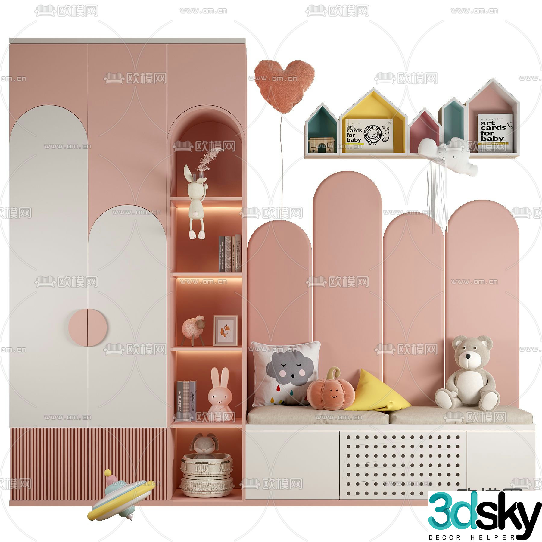 Modern children’s wardrobe decorative cabinet 3d model