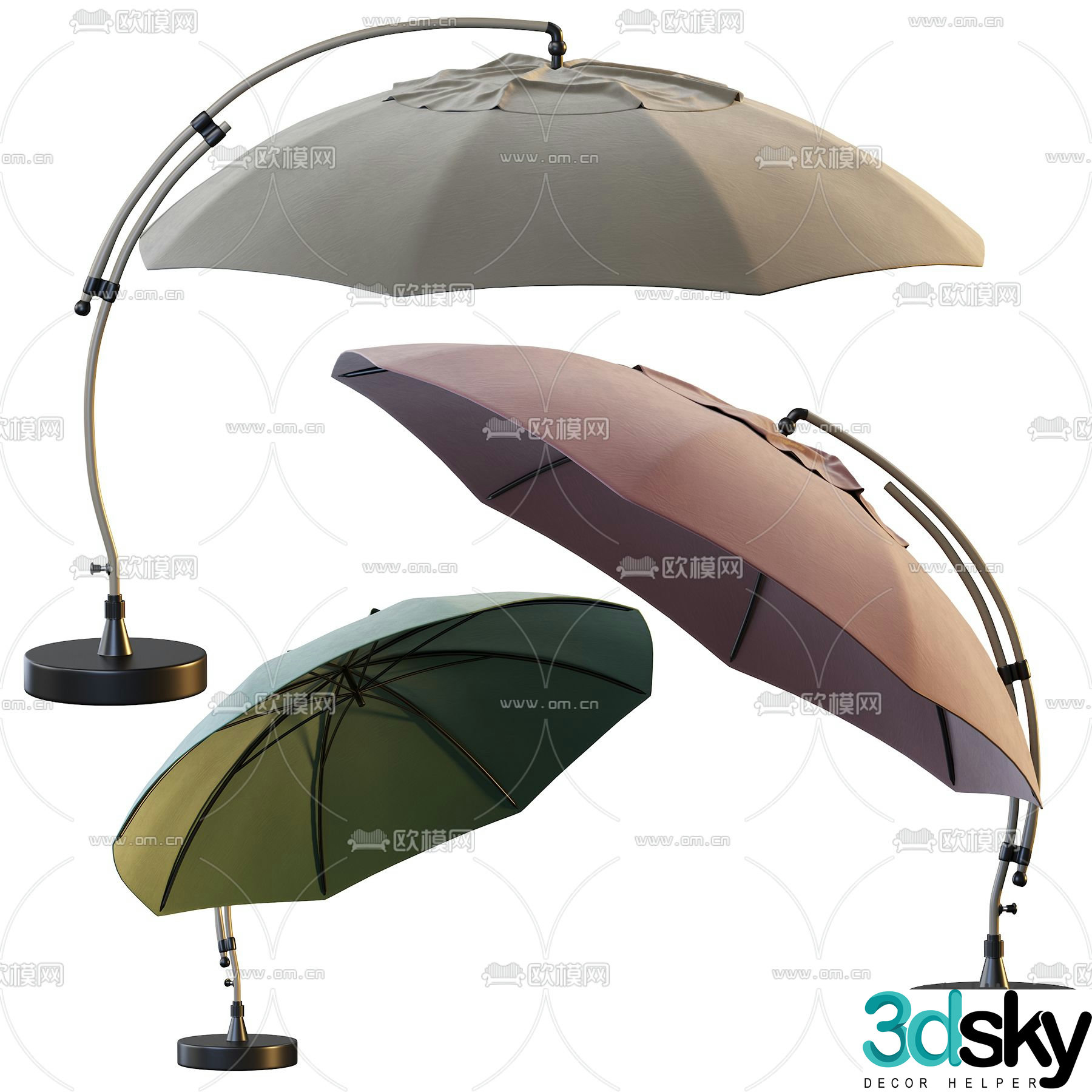 Modern outdoor parasol 3d model