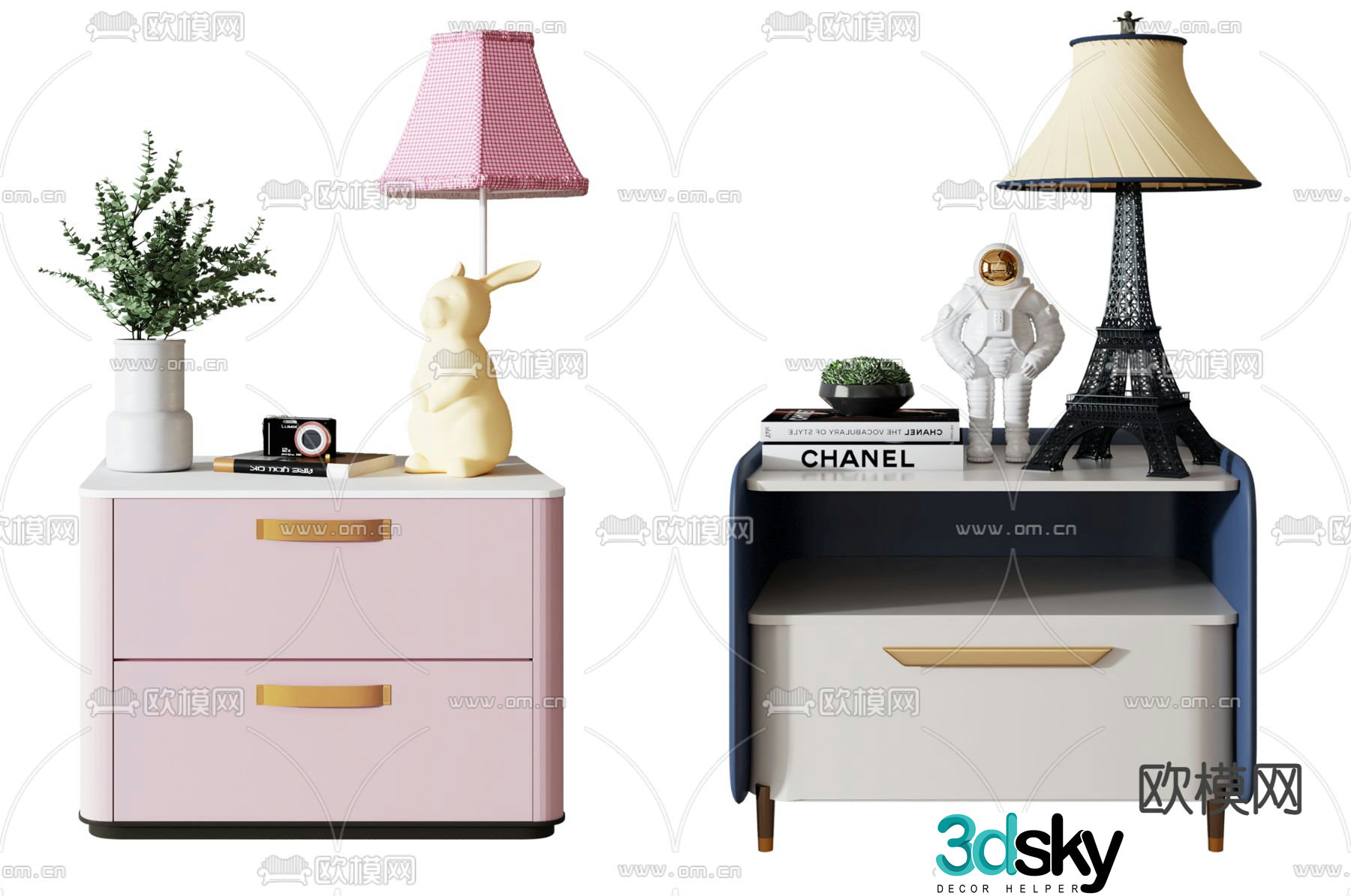 Modern children’s bedside table 3d model