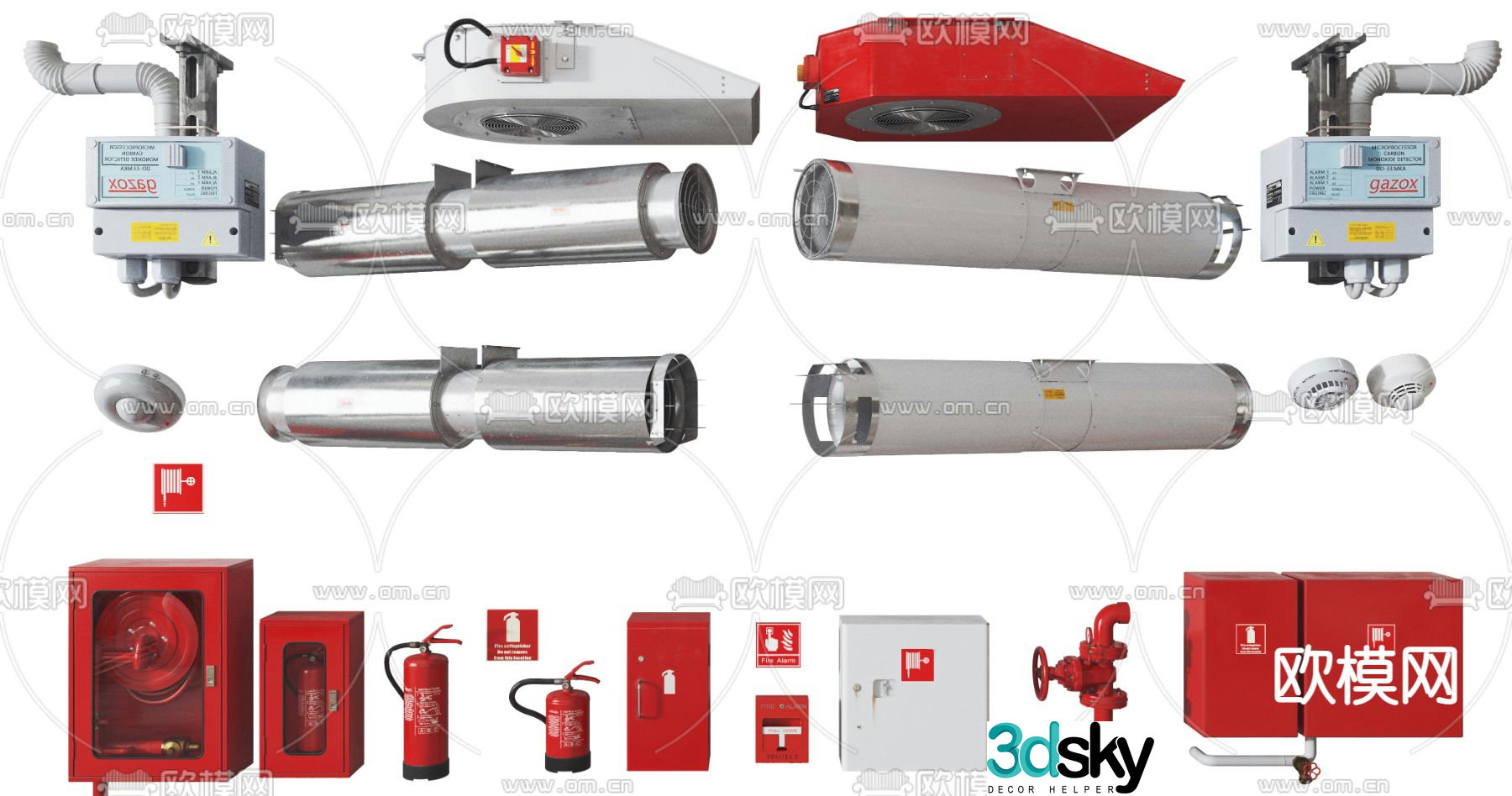 Modern fire equipment fire alarm 3d model