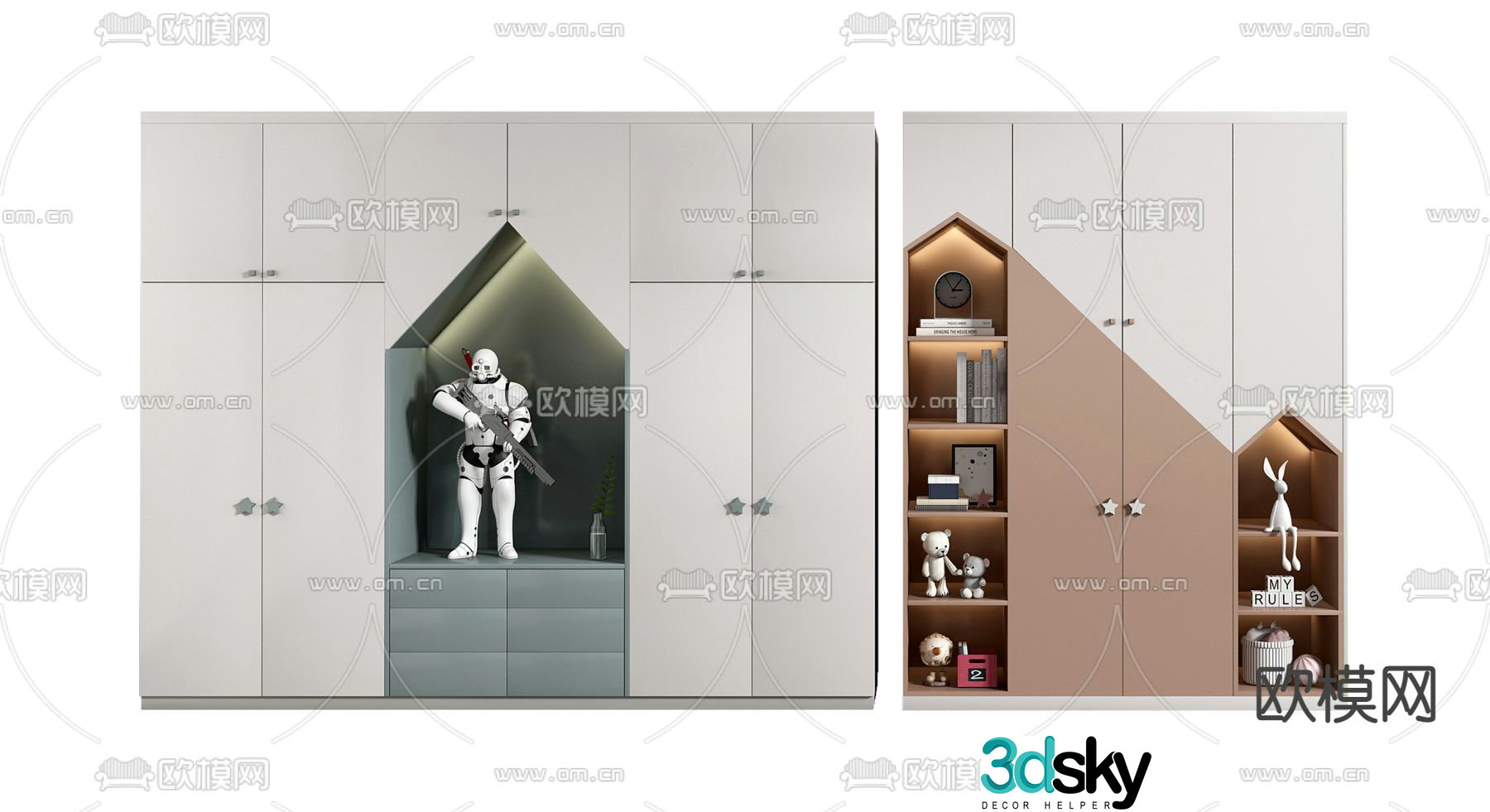 Modern children’s wardrobe 3d model