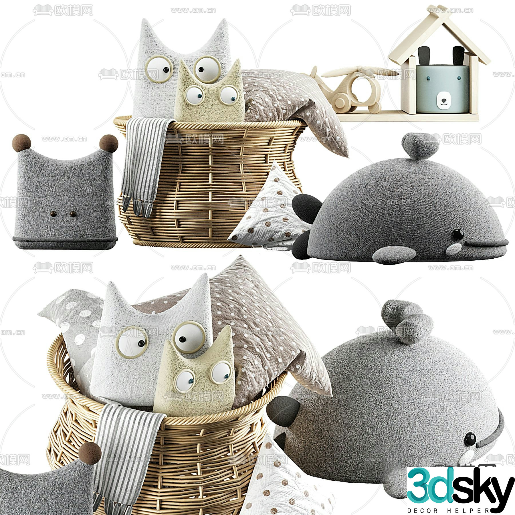 Modern plush doll toy 3d model