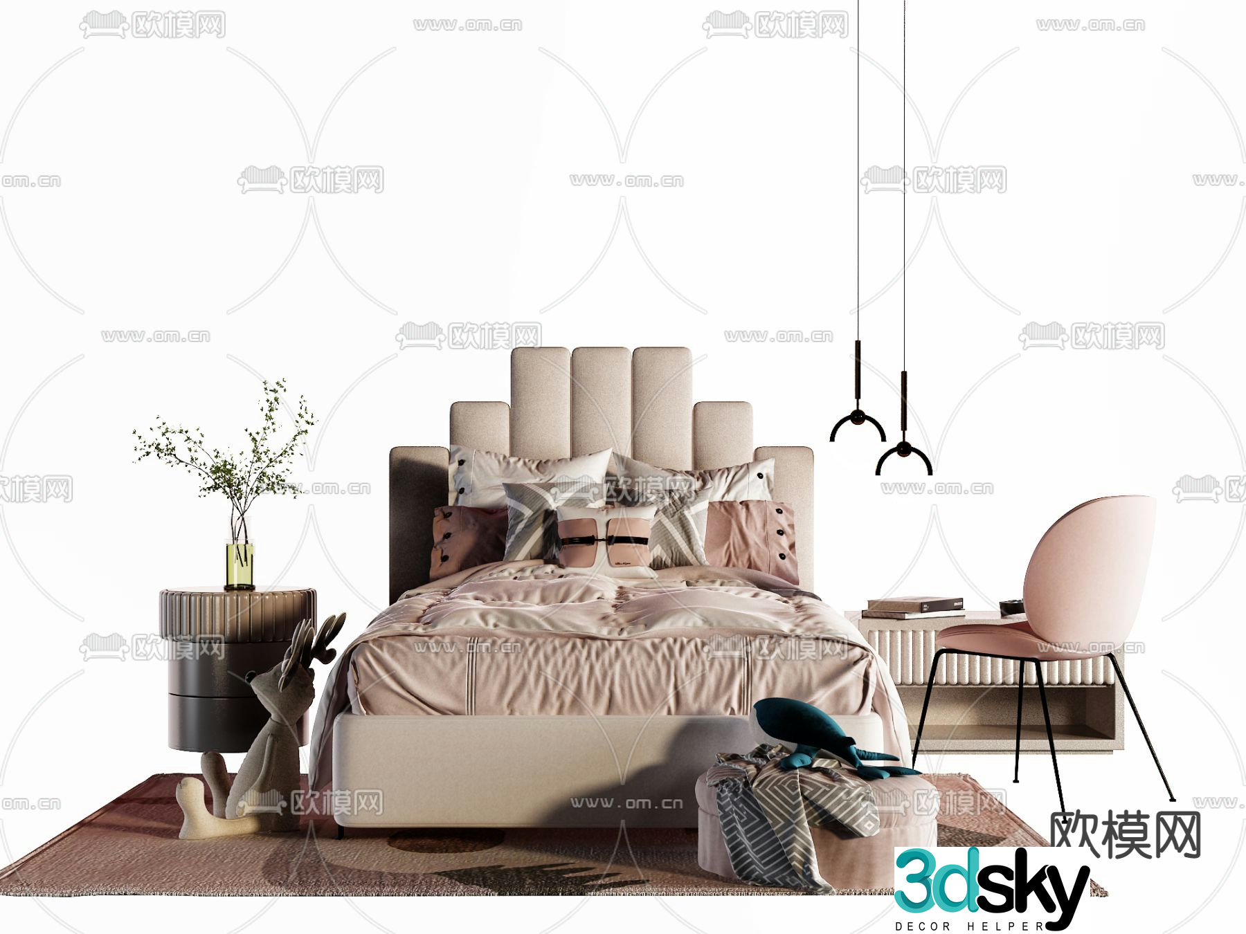 Nordic children’s bed 3d model