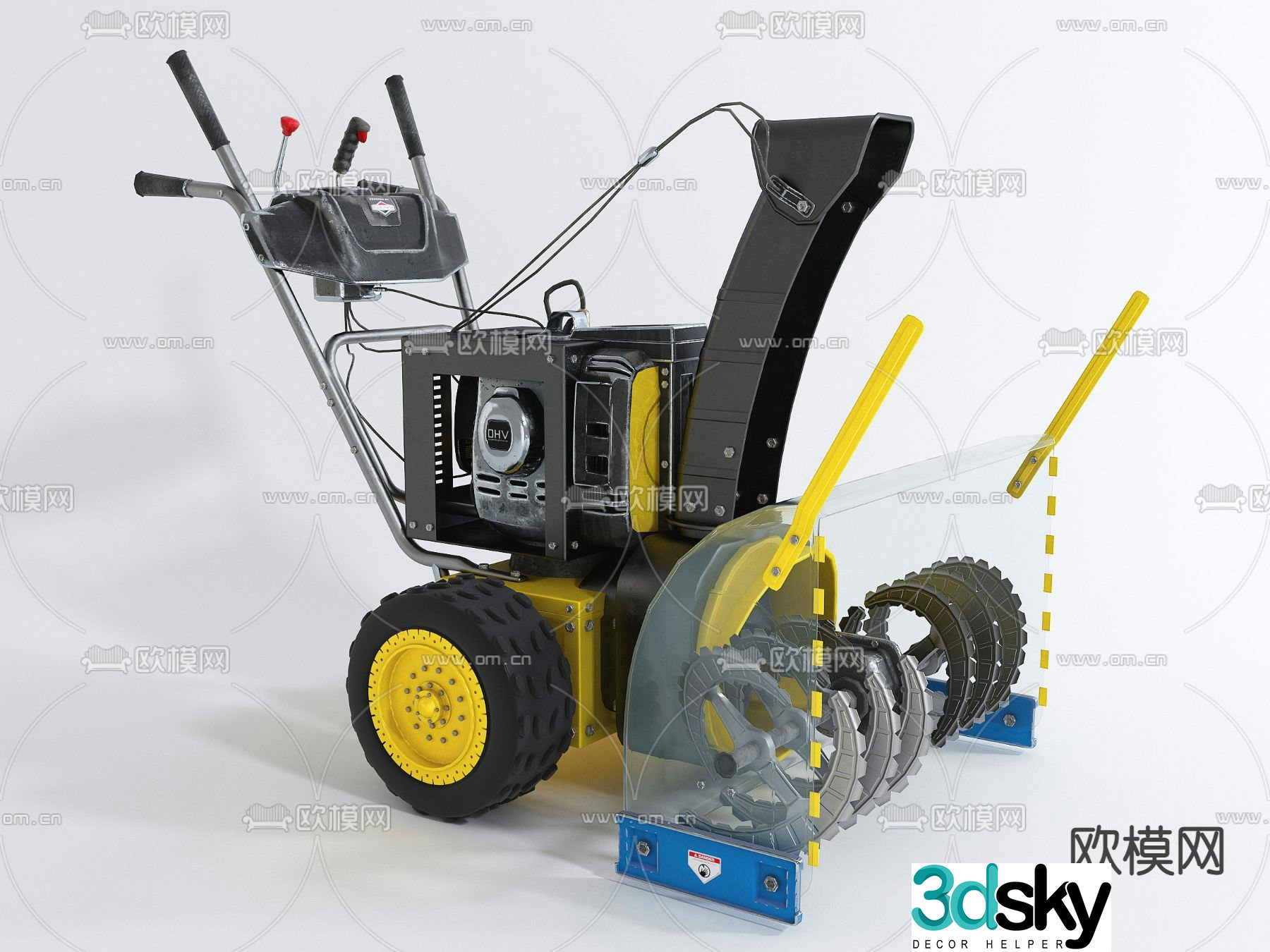 Modern electric lawnmower 3d model