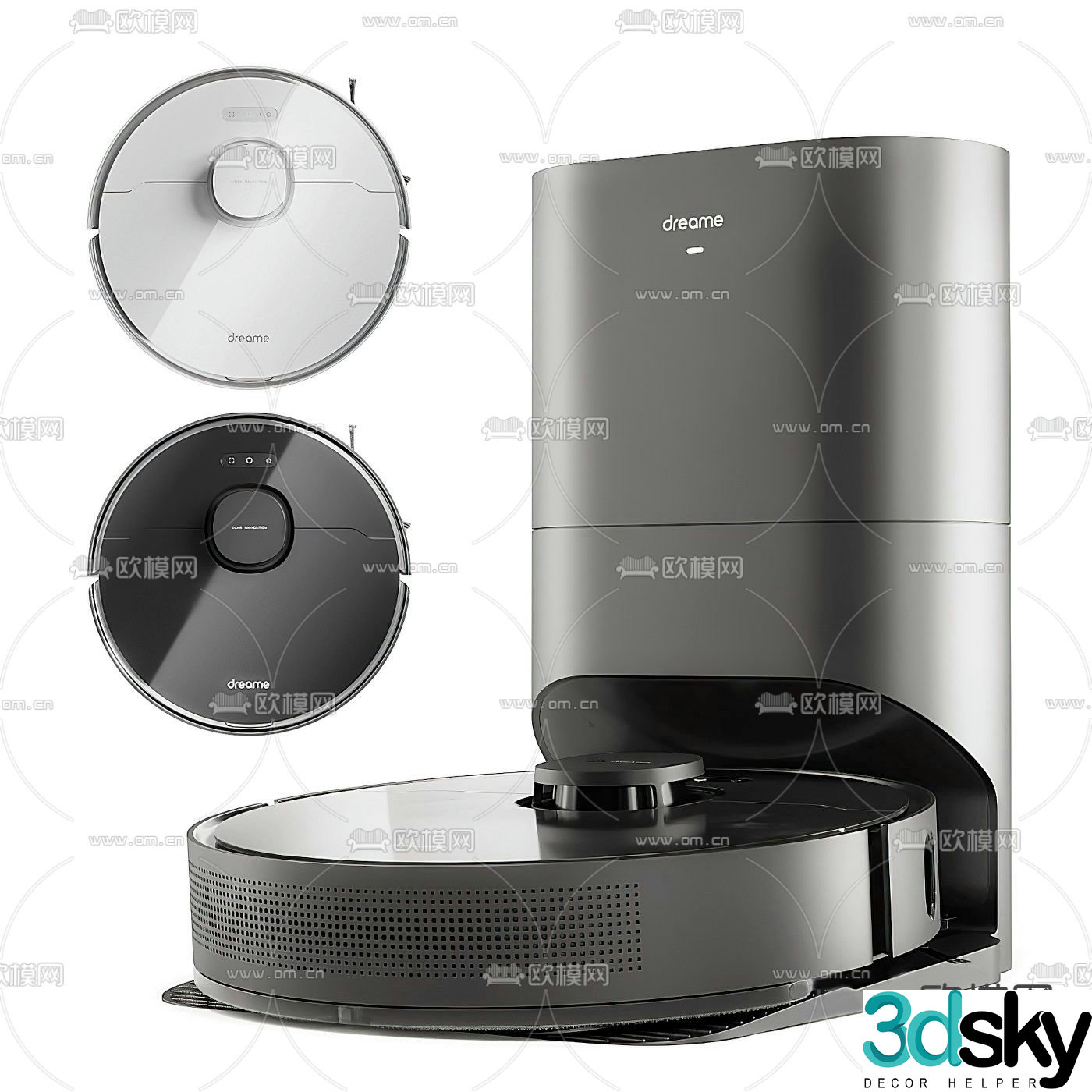 Modern sweeping robot 3d model
