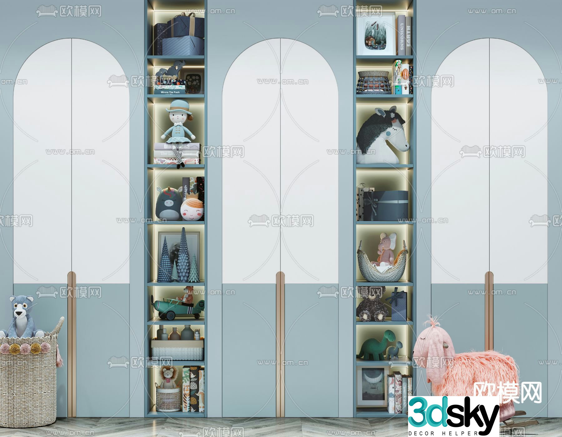 Modern children’s wardrobe 3d model