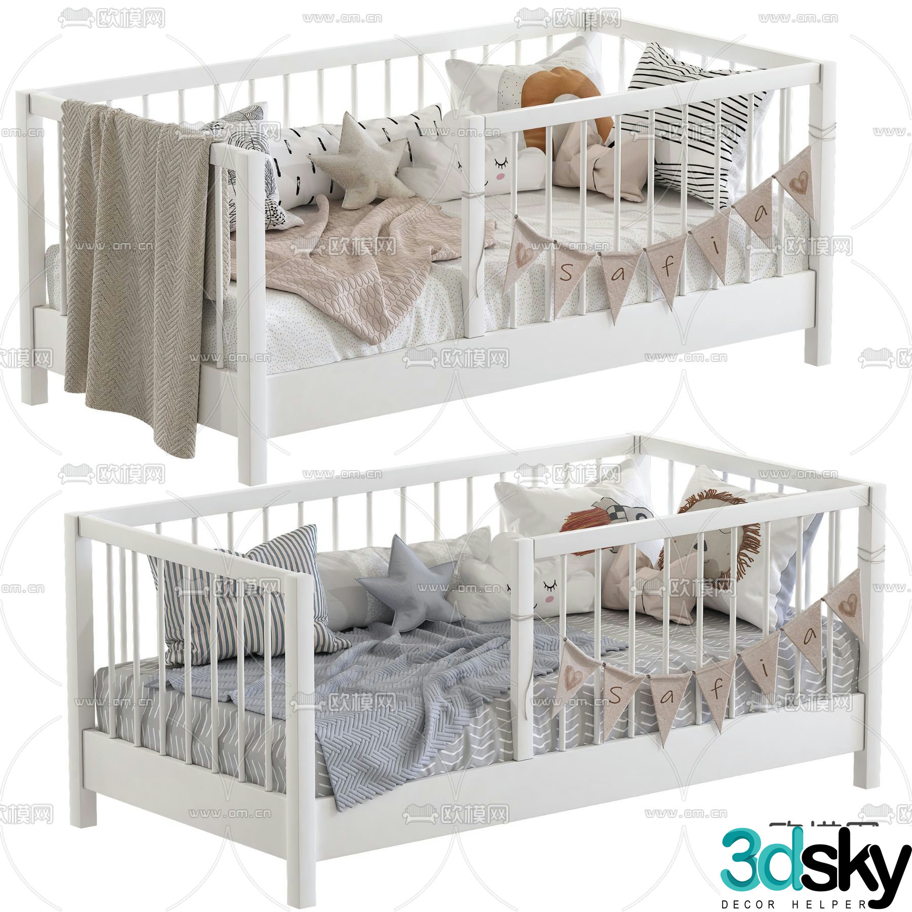 Modern crib 3d model